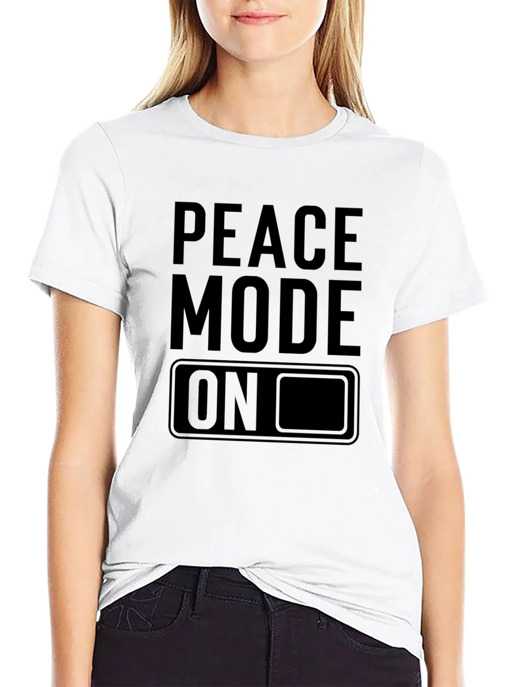 Peace Mode On Black Graphic Tee product image 11
