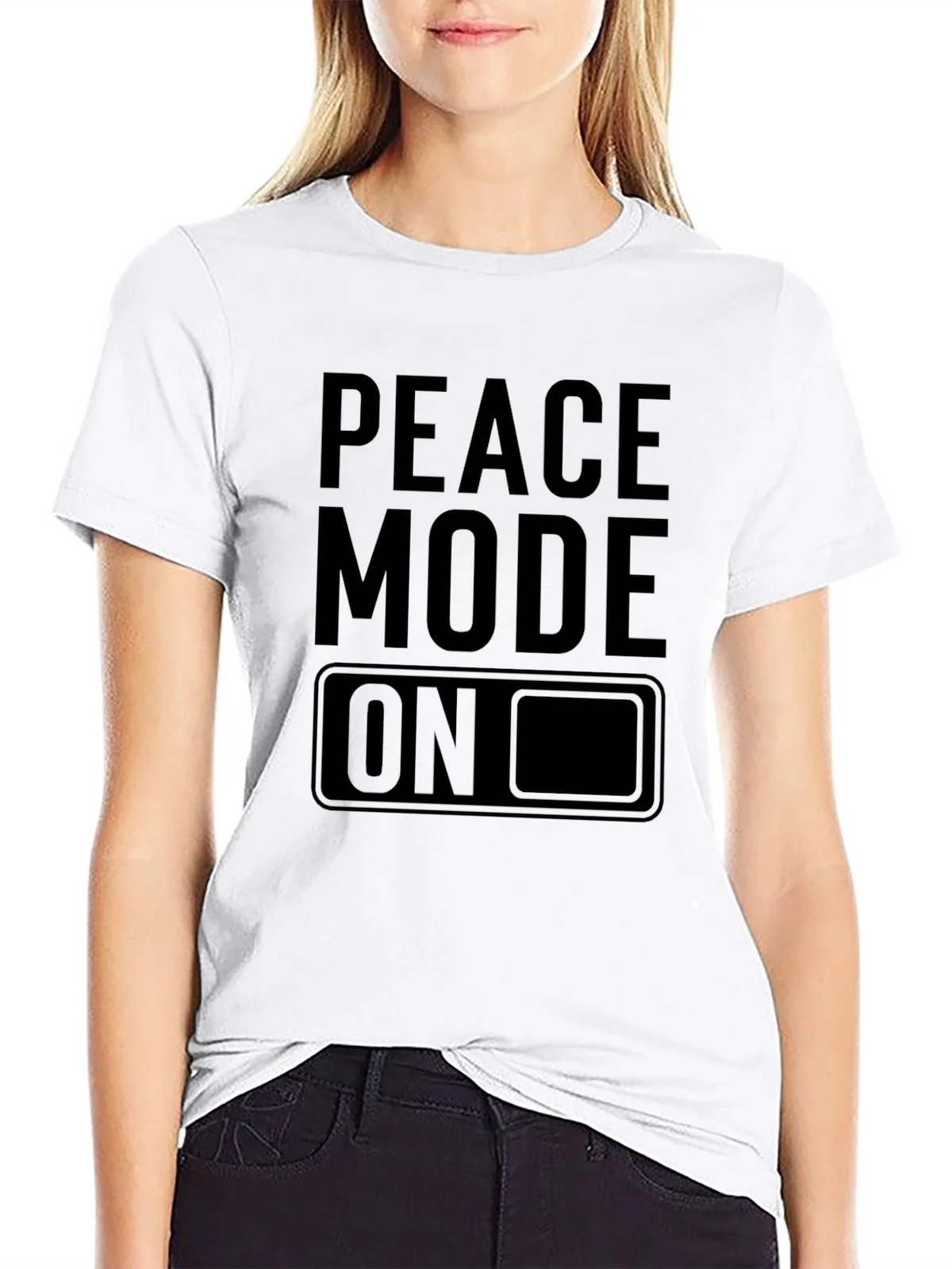 Peace Mode On Black Graphic Tee product image 11