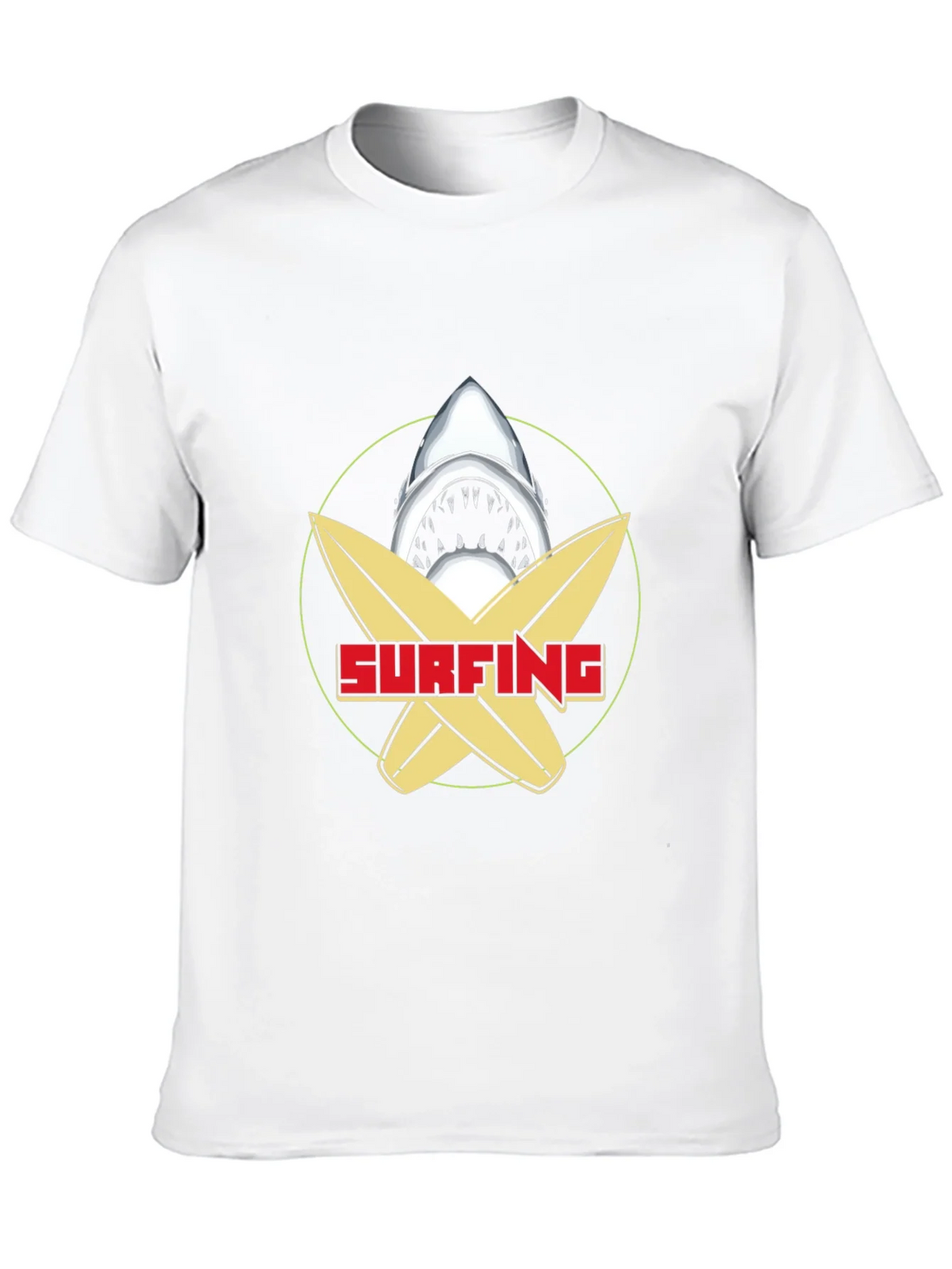 Surfing Shark Graphic Tee - Black Cotton T-Shirt product image 12