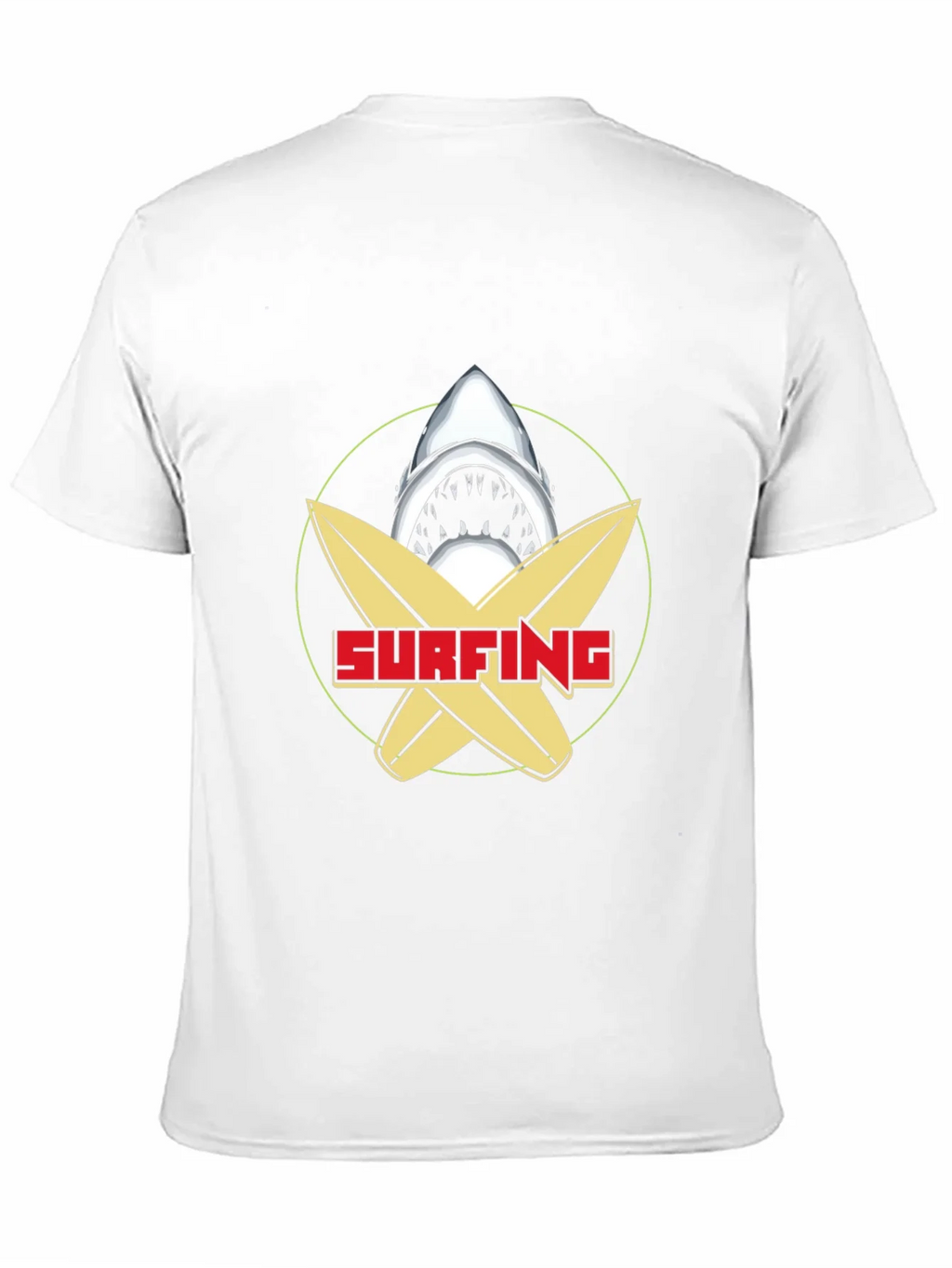 Surfing Shark Graphic Tee - Black Cotton T-Shirt product image 2