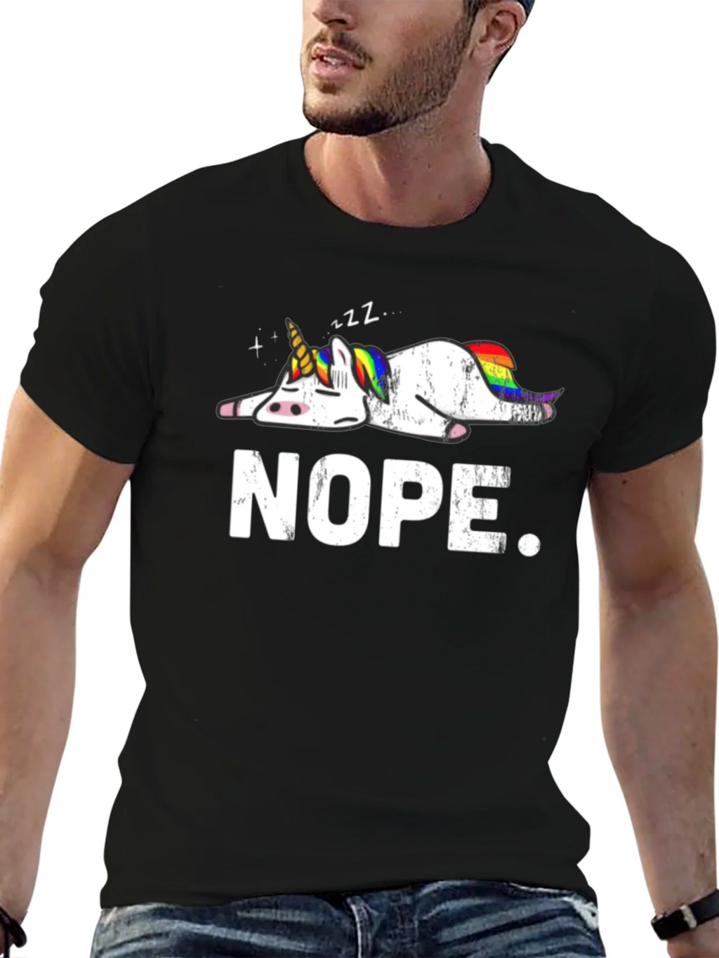 Nope Lazy Unicorn Graphic T-Shirt product image 9