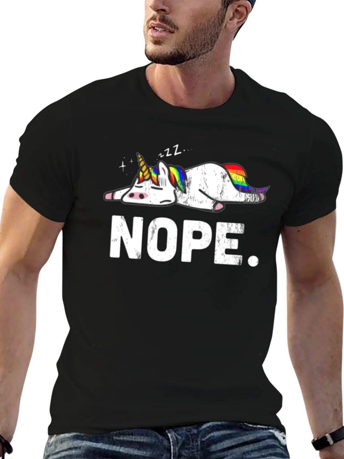 Nope Lazy Unicorn Graphic T-Shirt product image 9