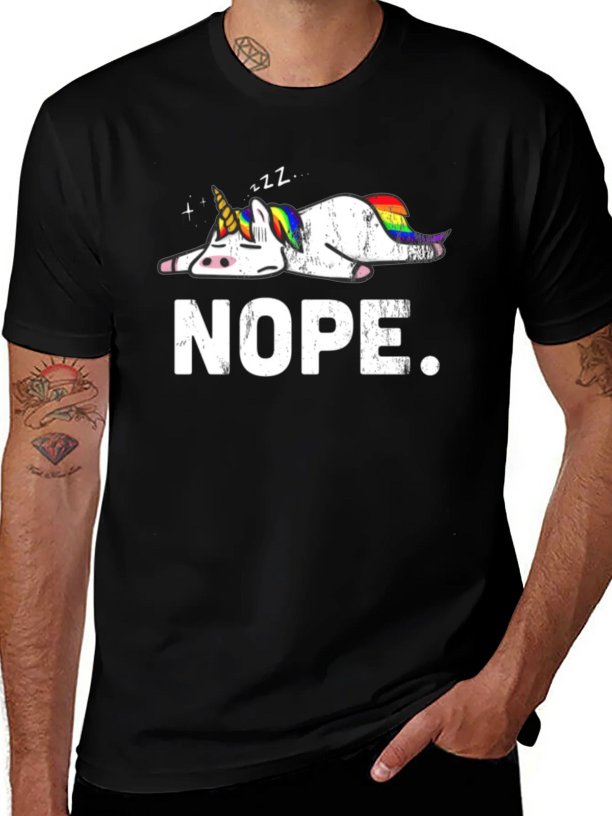 Nope Lazy Unicorn Graphic T-Shirt product image 1