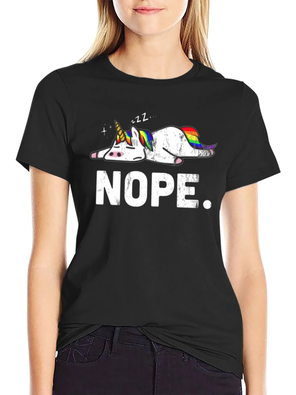 Nope Lazy Unicorn Graphic T-Shirt product image 5