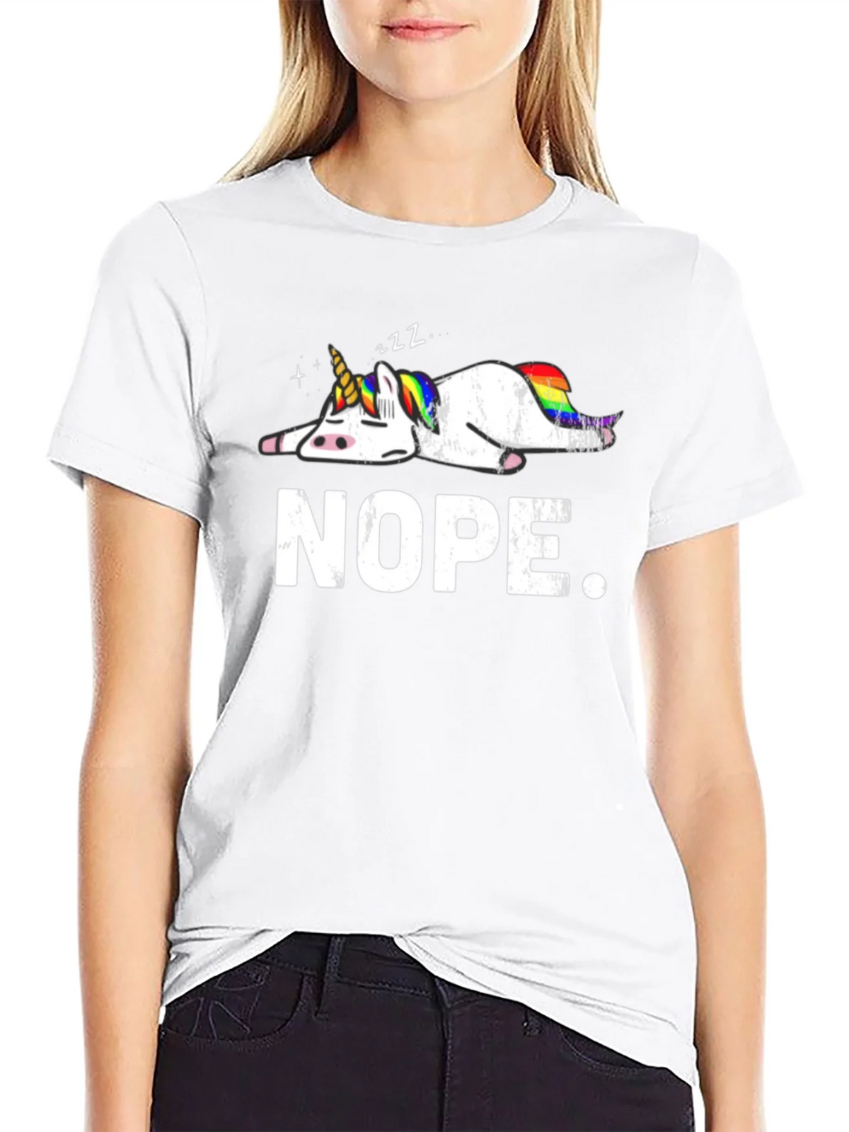 Nope Lazy Unicorn Graphic T-Shirt product image 11