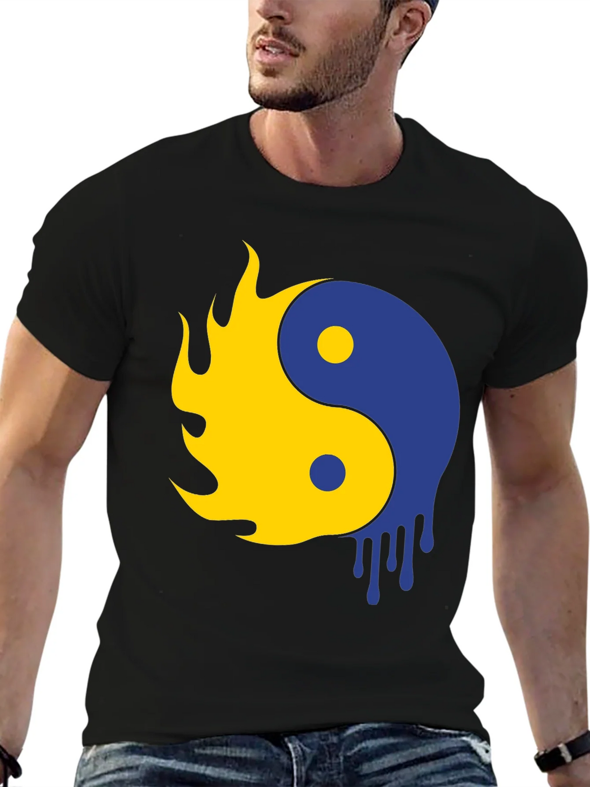 Yin Yang Flame Drip Graphic Tee - Modern Style product image 9