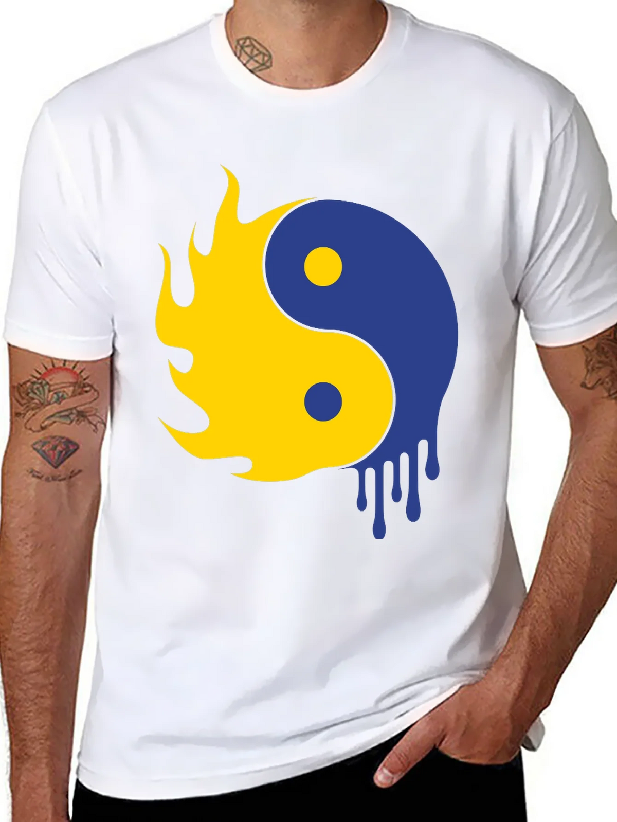 Yin Yang Flame Drip Graphic Tee - Modern Style product image 10