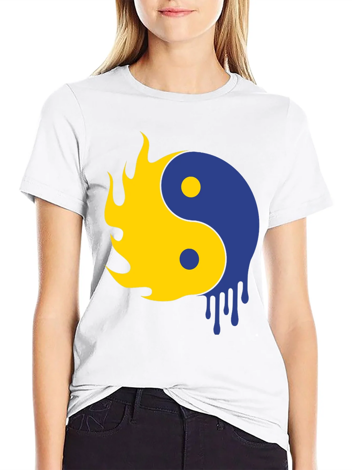 Yin Yang Flame Drip Graphic Tee - Modern Style product image 11