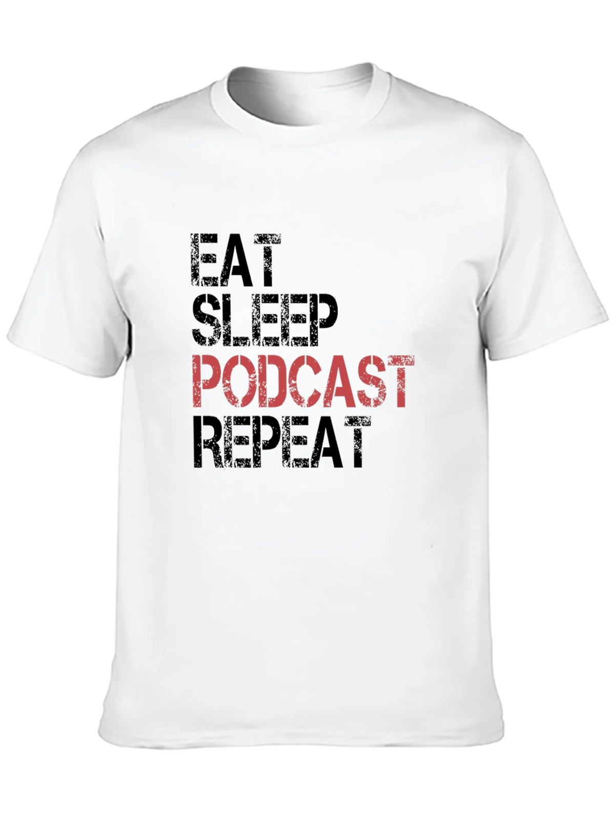Eat Sleep Podcast Repeat Black T-Shirt product image 12