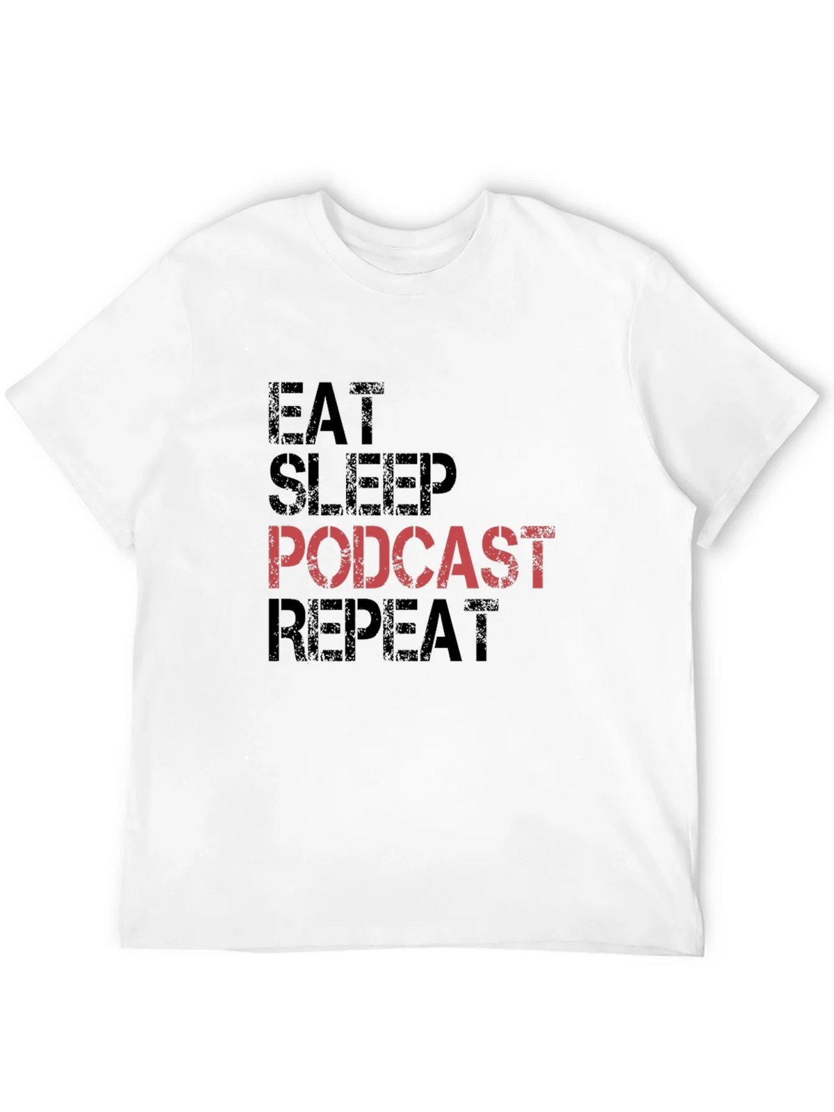 Eat Sleep Podcast Repeat Black T-Shirt product image 3