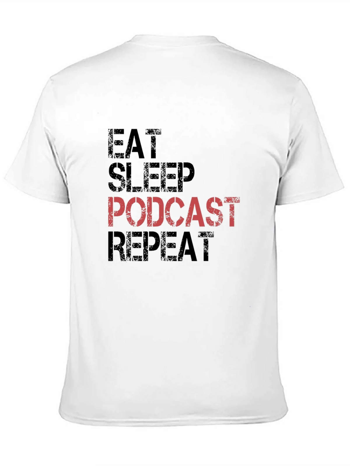 Eat Sleep Podcast Repeat Black T-Shirt product image 2