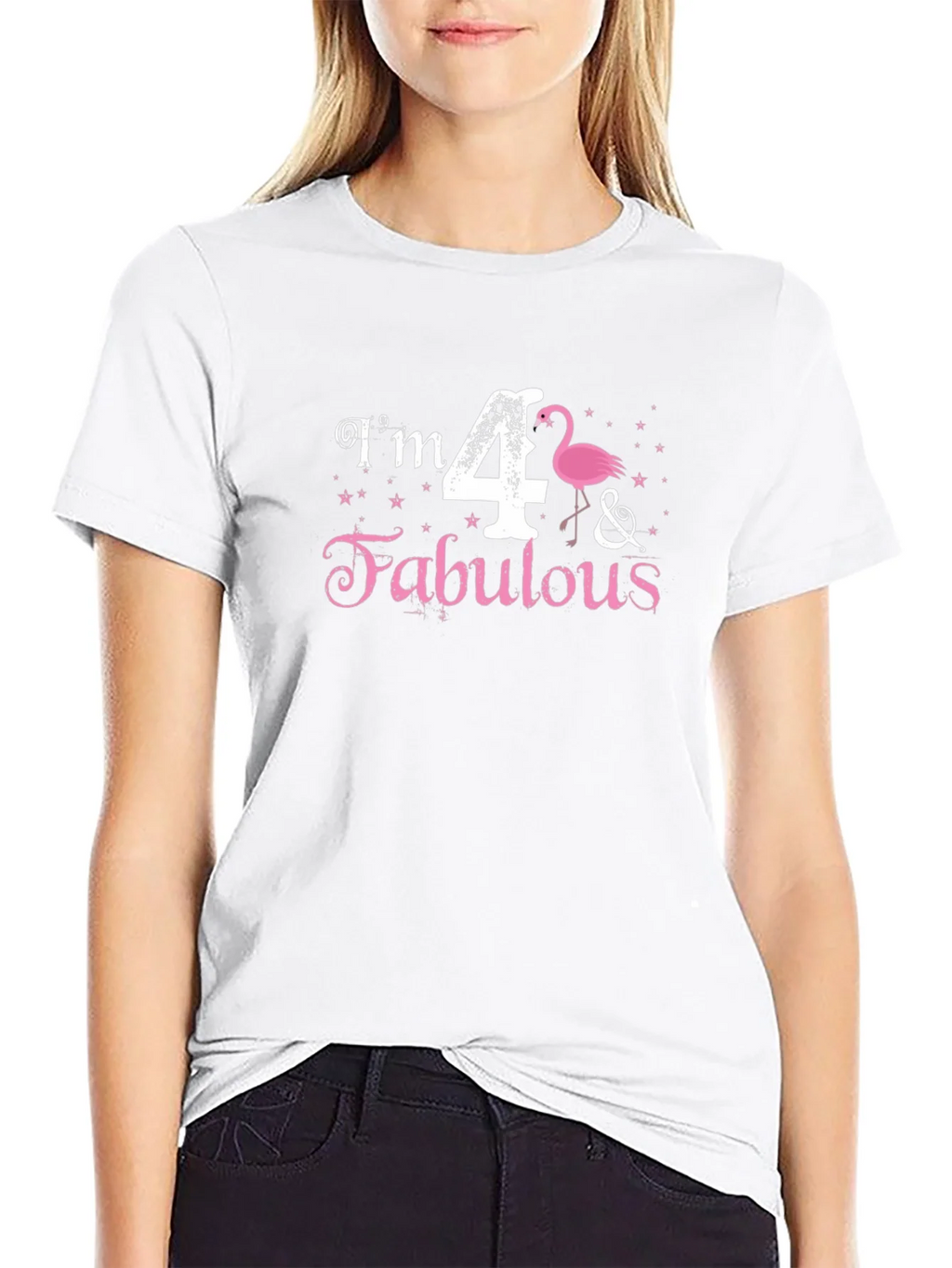 Im 4 & Fabulous Flamingo Black T-Shirt product image 11