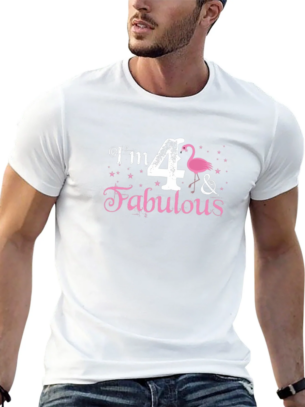 Im 4 & Fabulous Flamingo Black T-Shirt product image 4