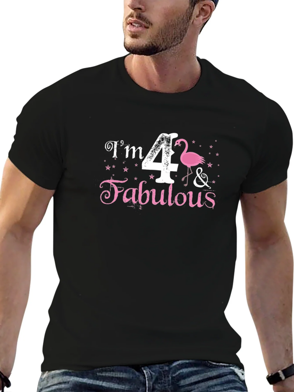Im 4 & Fabulous Flamingo Black T-Shirt product image 9
