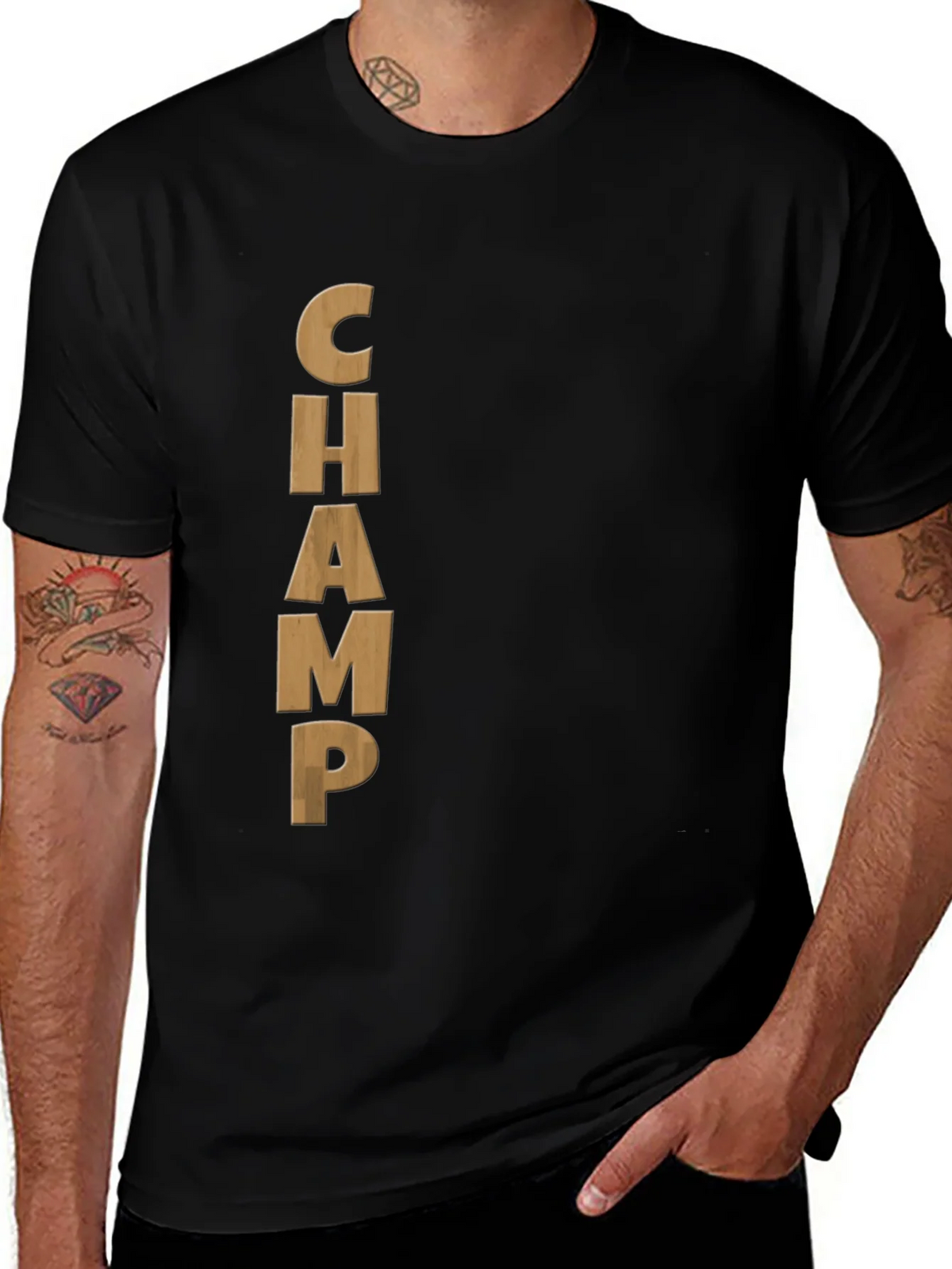 Black CHAMP Graphic Tee - Mens Casual T-Shirt product image 1