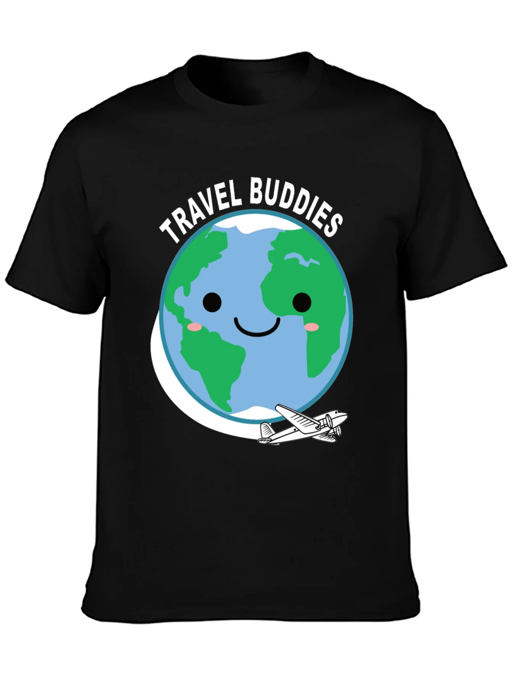 Travel Buddies Graphic Tee - Earth & Airplane Design product image 6