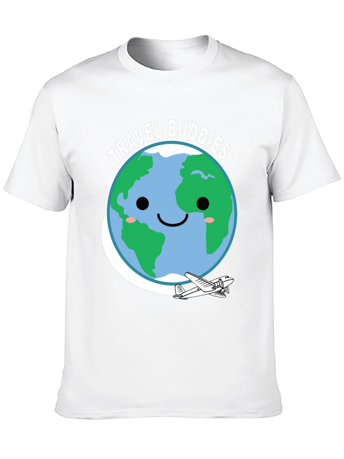 Travel Buddies Graphic Tee - Earth & Airplane Design product image 12