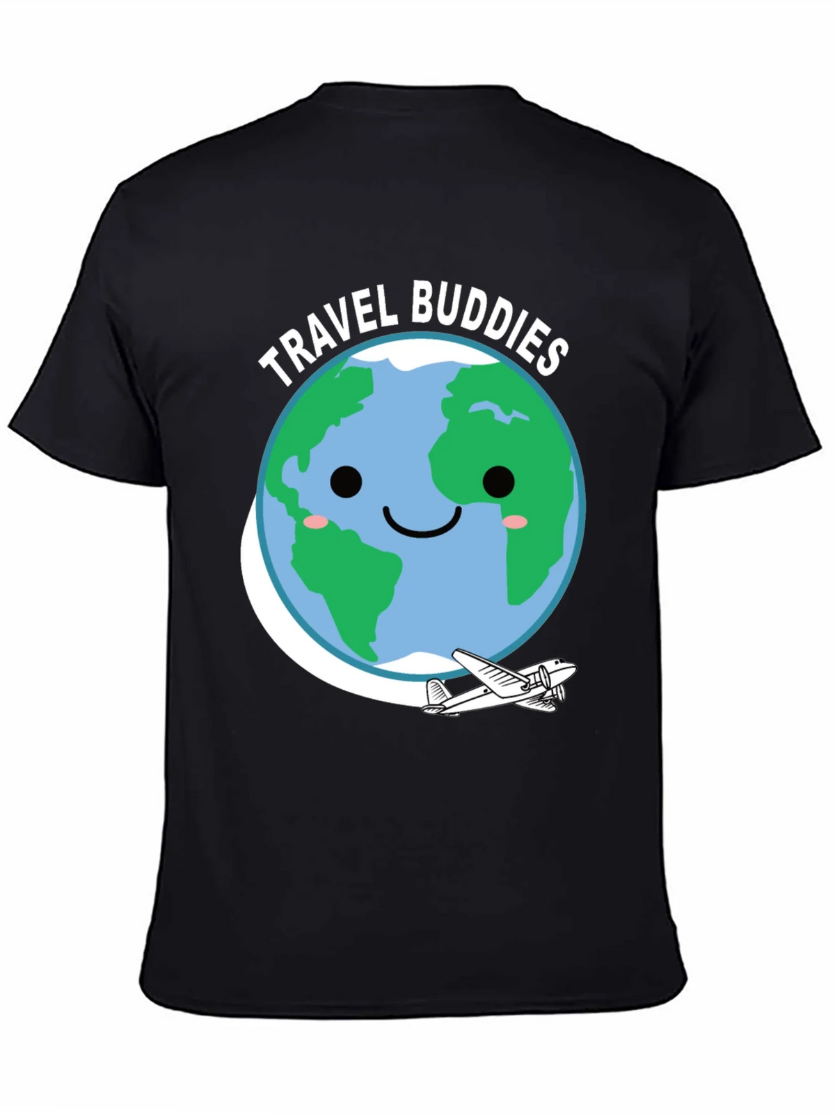 Travel Buddies Graphic Tee - Earth & Airplane Design product image 7