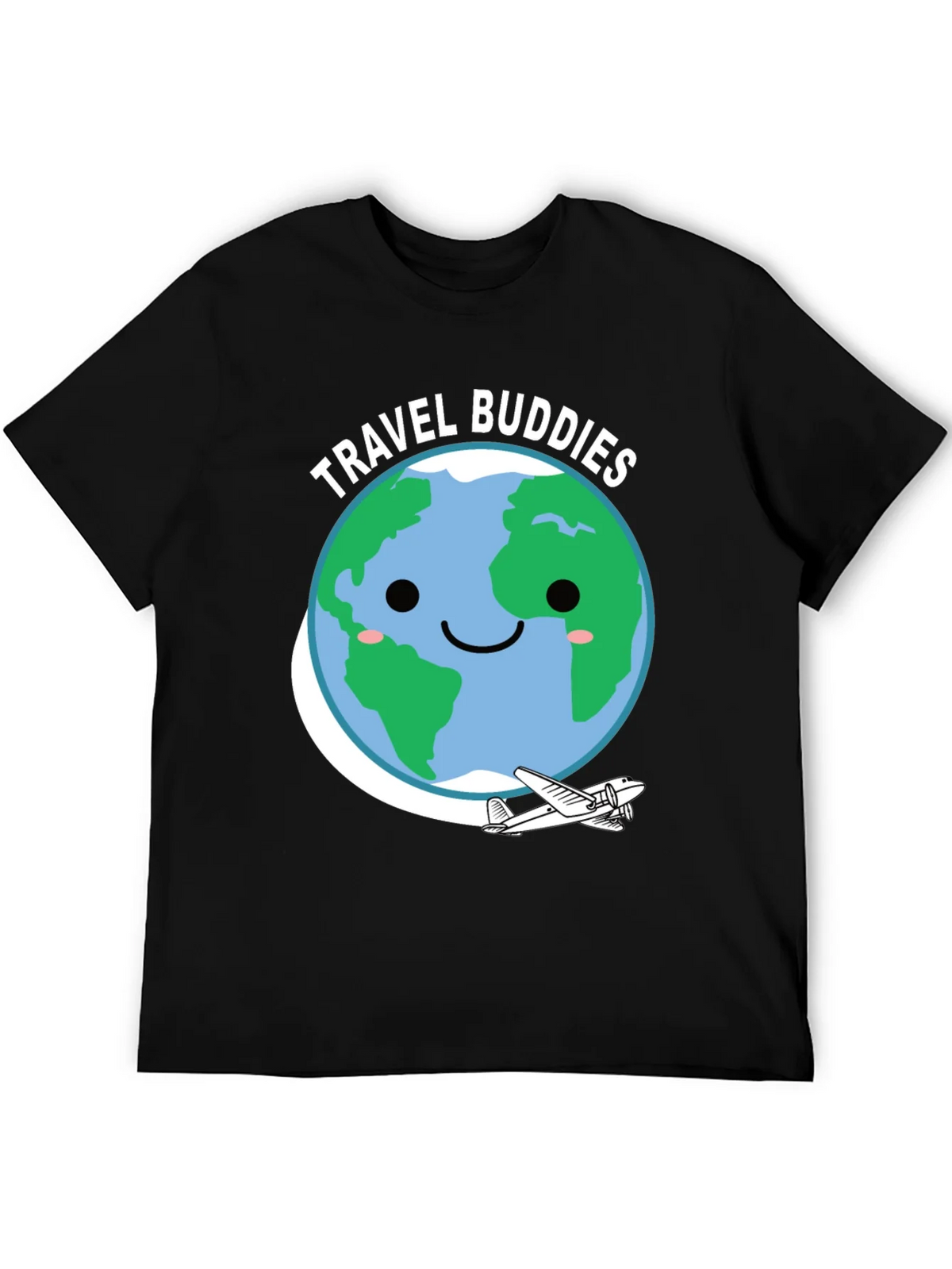 Travel Buddies Graphic Tee - Earth & Airplane Design product image 8