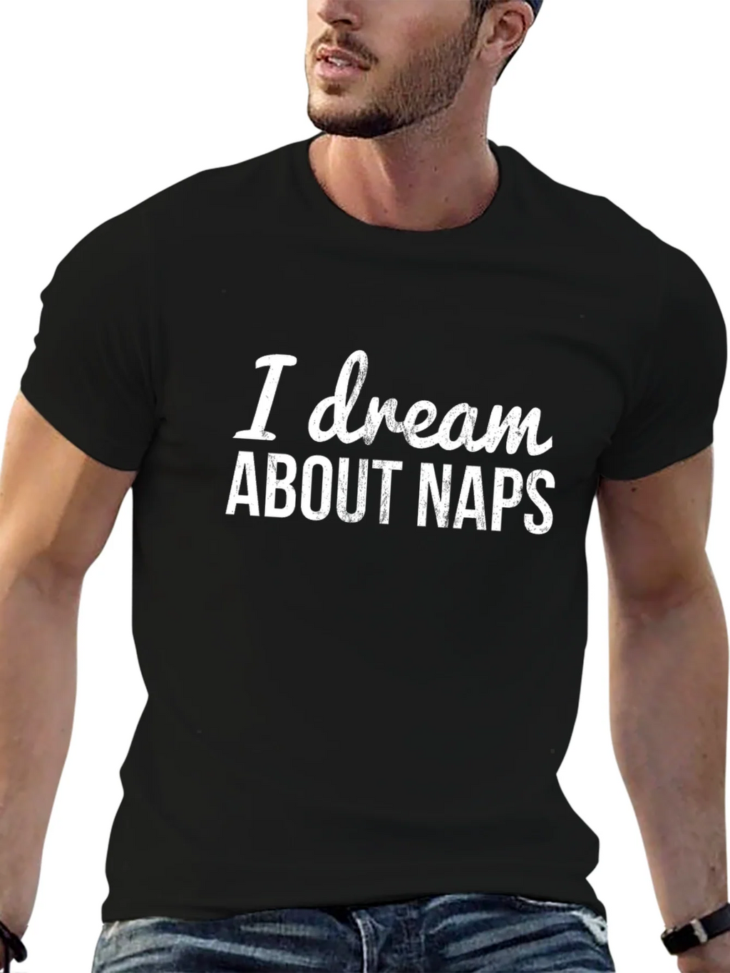 I Dream About Naps Black Graphic T-Shirt product image 9