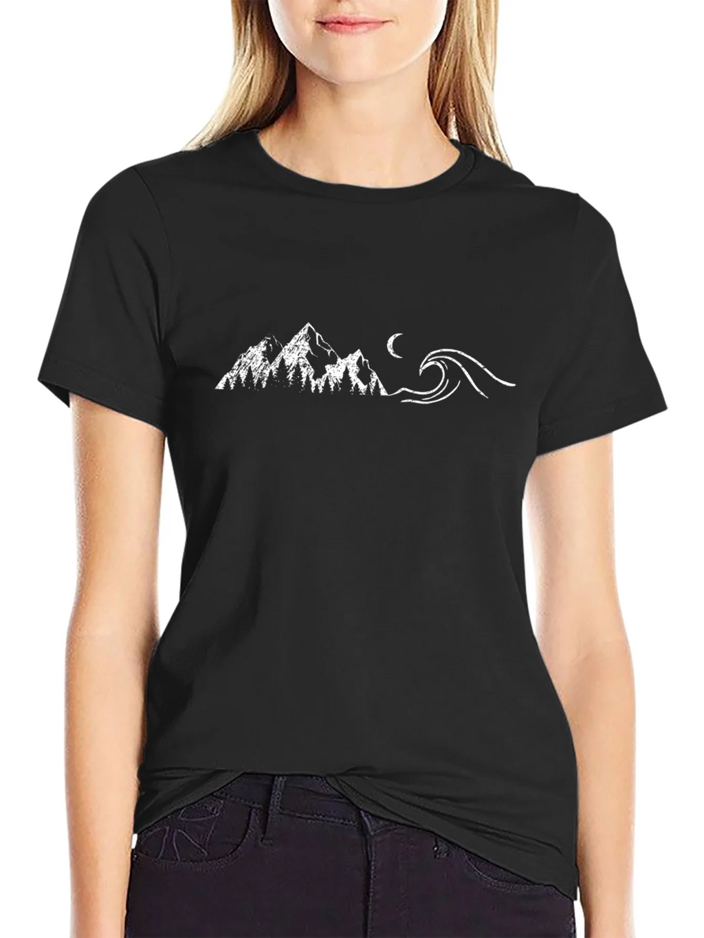 Mountain Wave Graphic Tee - Black product image 5