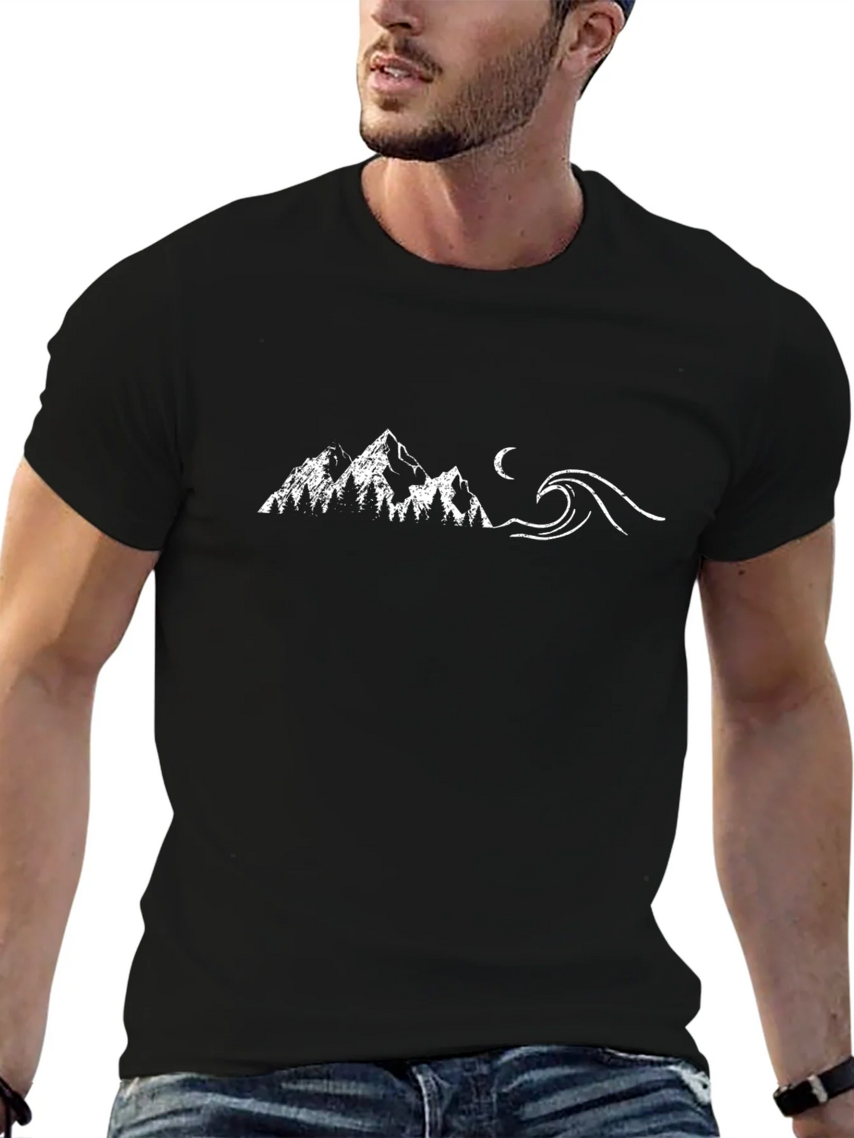 Mountain Wave Graphic Tee - Black product image 9