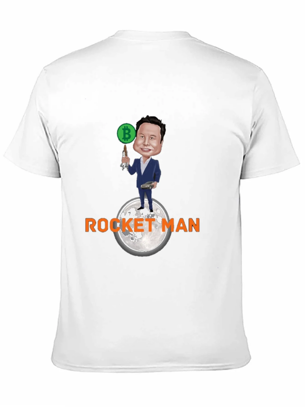 Elon Musk Bitcoin Rocket Man Graphic Tee product image 2
