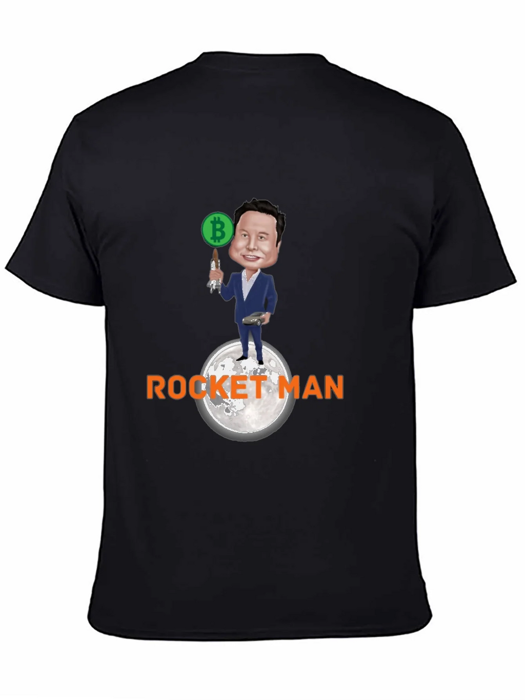 Elon Musk Bitcoin Rocket Man Graphic Tee product image 7
