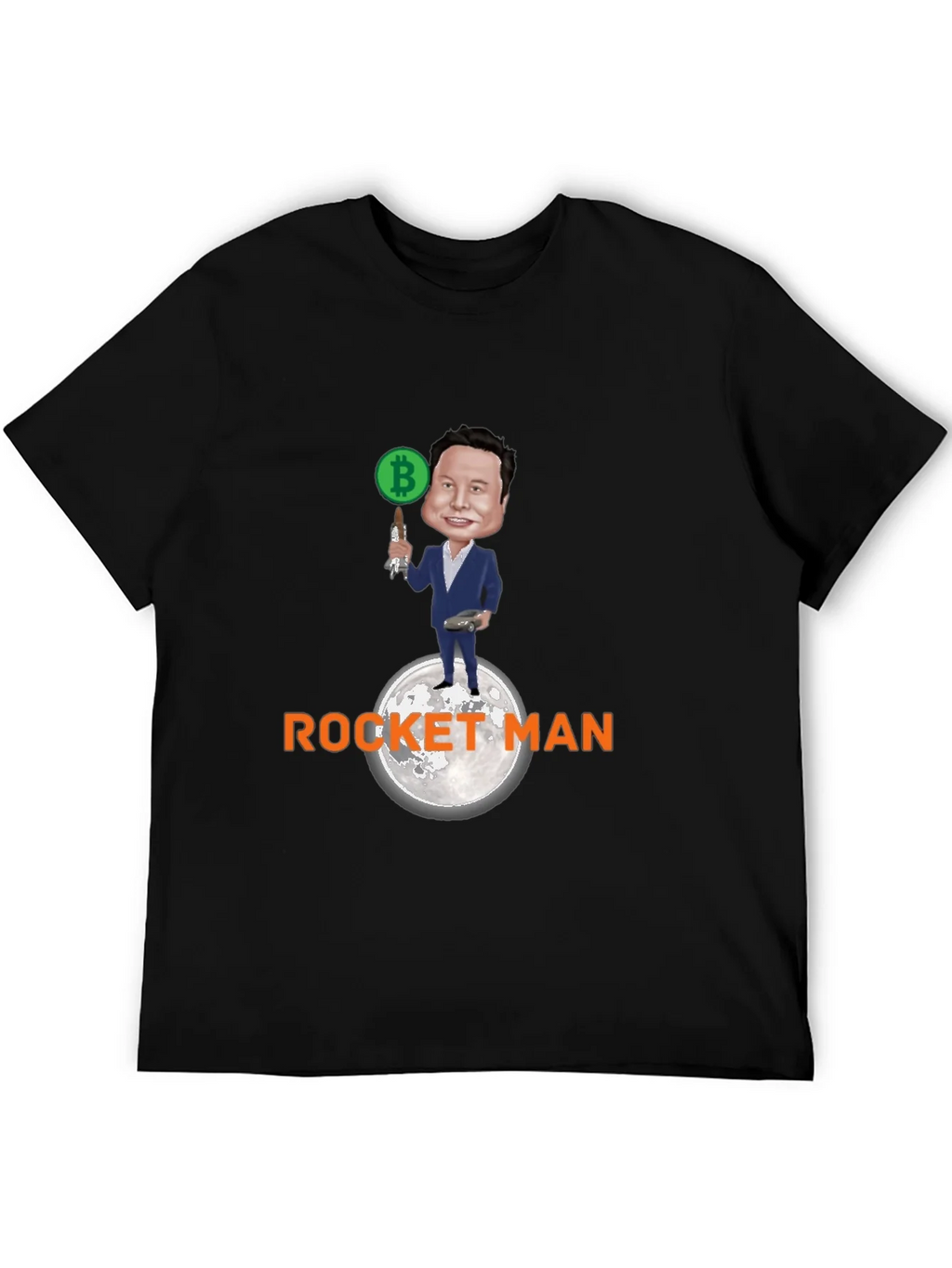 Elon Musk Bitcoin Rocket Man Graphic Tee product image 8