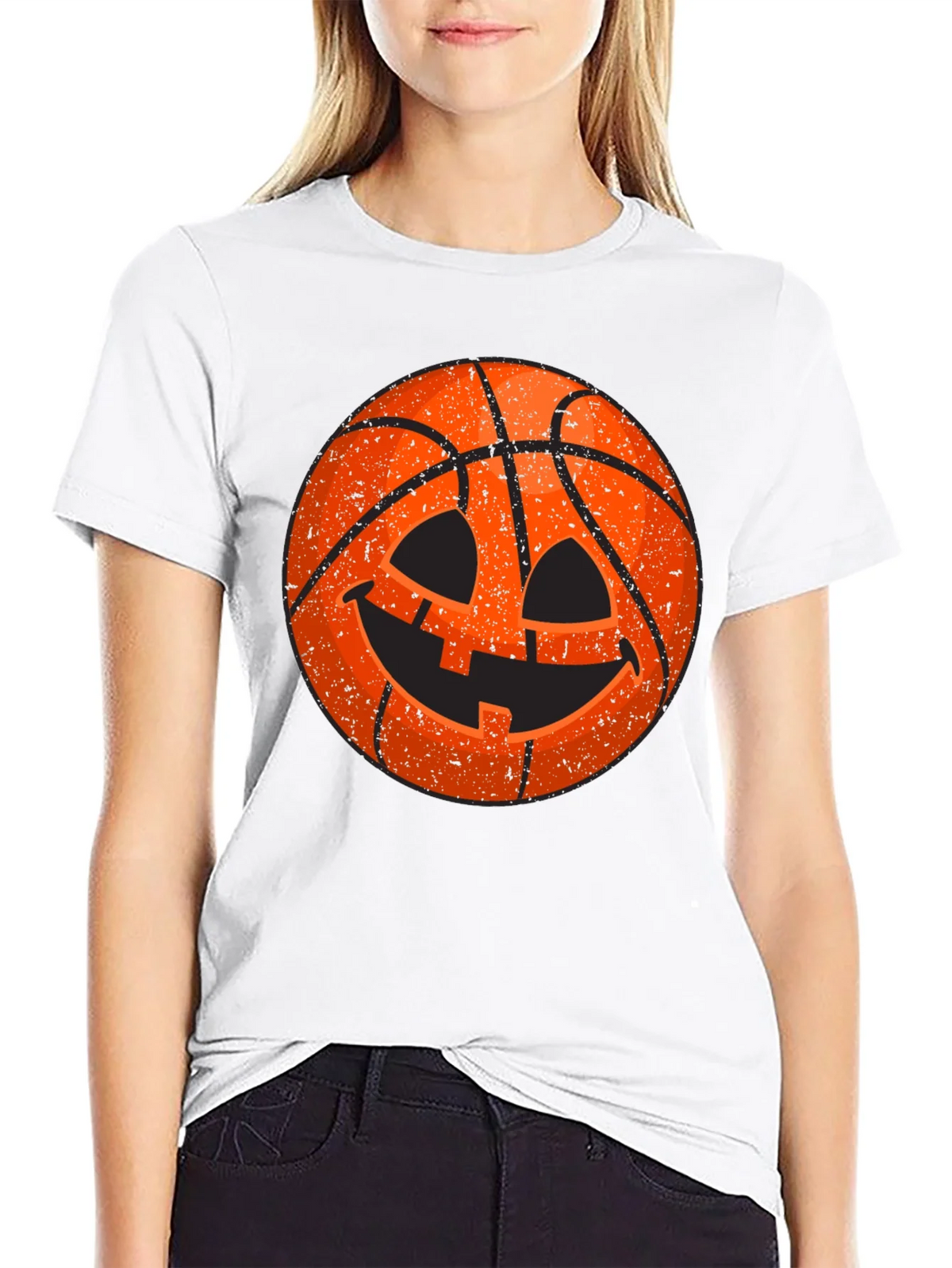 Halloween Basketball Jack-O-Lantern T-Shirt product image 1