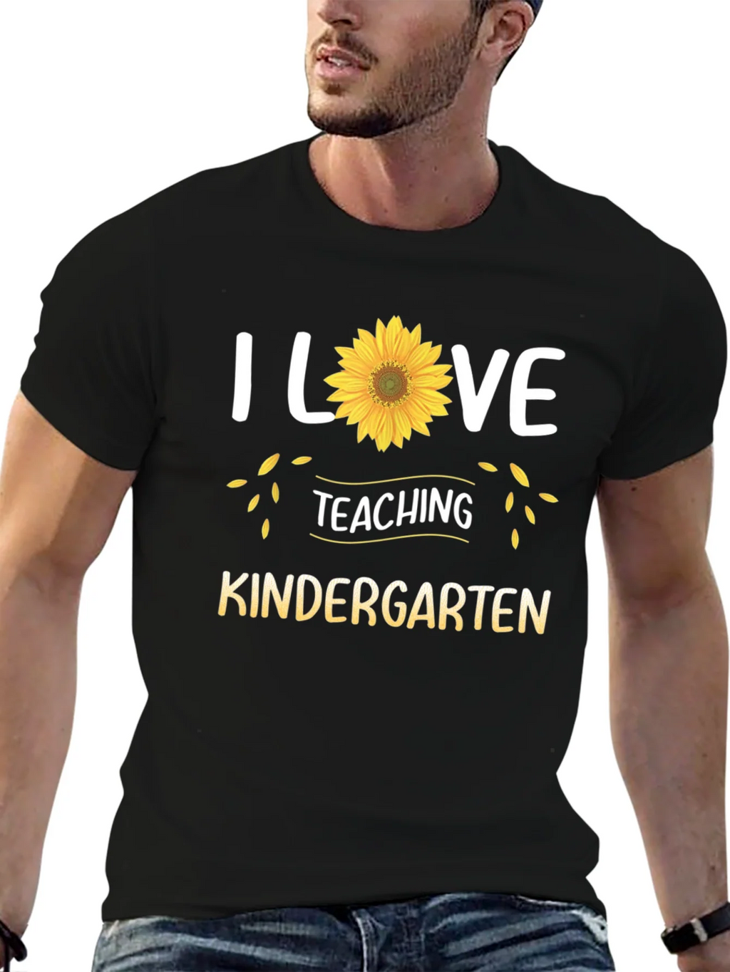 I Love Teaching Kindergarten Sunflower T-Shirt product image 9