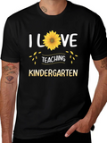 I Love Teaching Kindergarten Sunflower T-Shirt product image 1