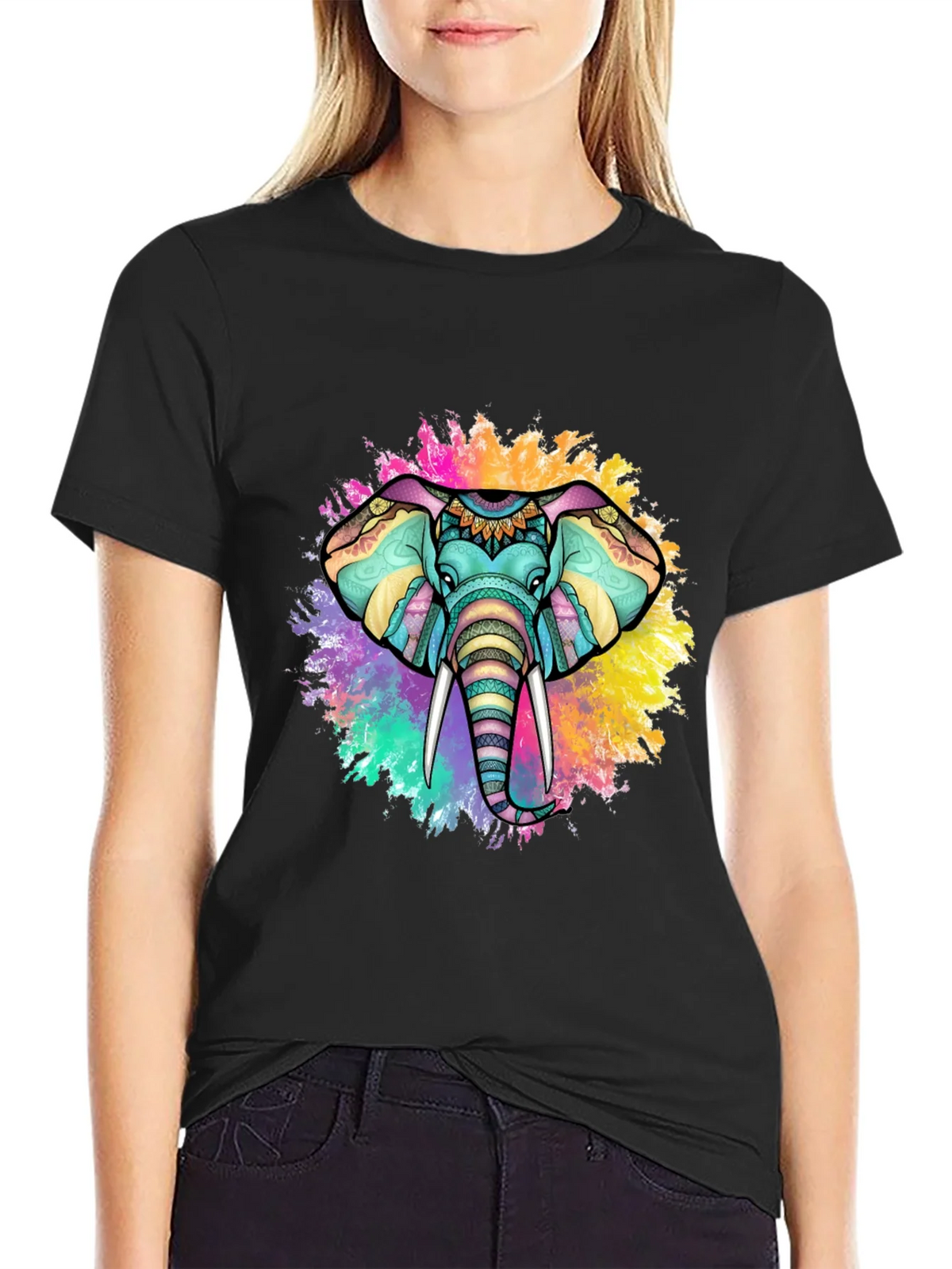 Colorful Elephant Graphic Tee product image 5