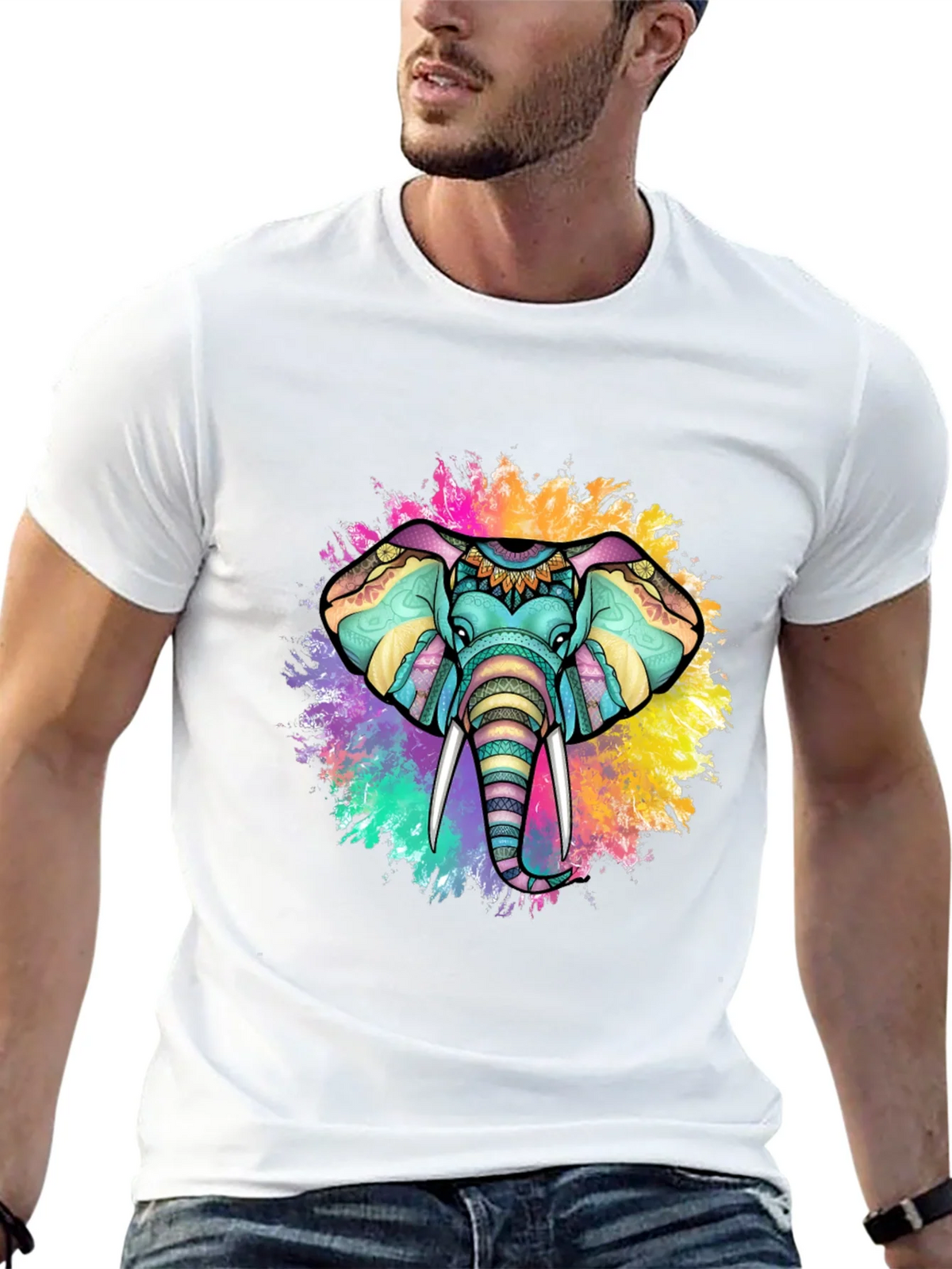 Colorful Elephant Graphic Tee product image 4