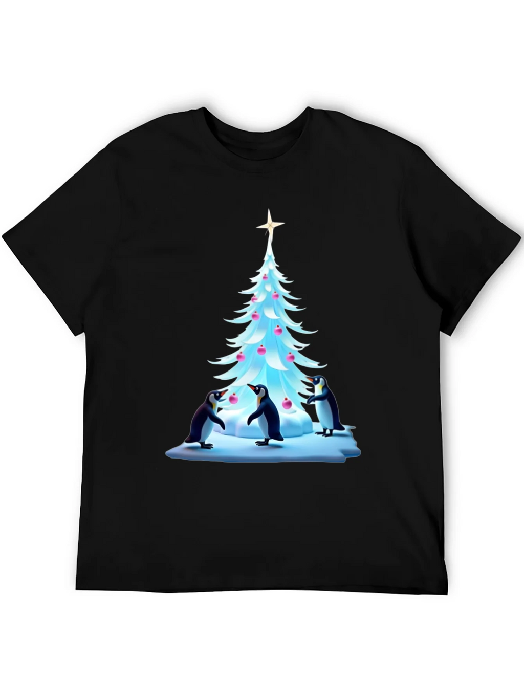 Festive Penguin Christmas Tree T-Shirt product image 8
