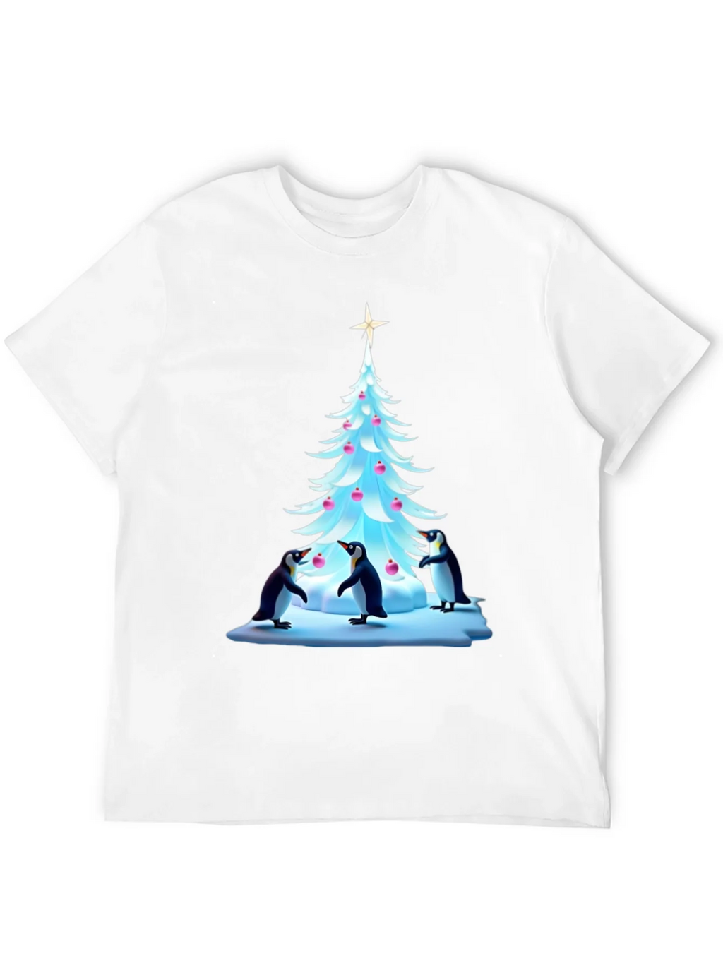 Festive Penguin Christmas Tree T-Shirt product image 3