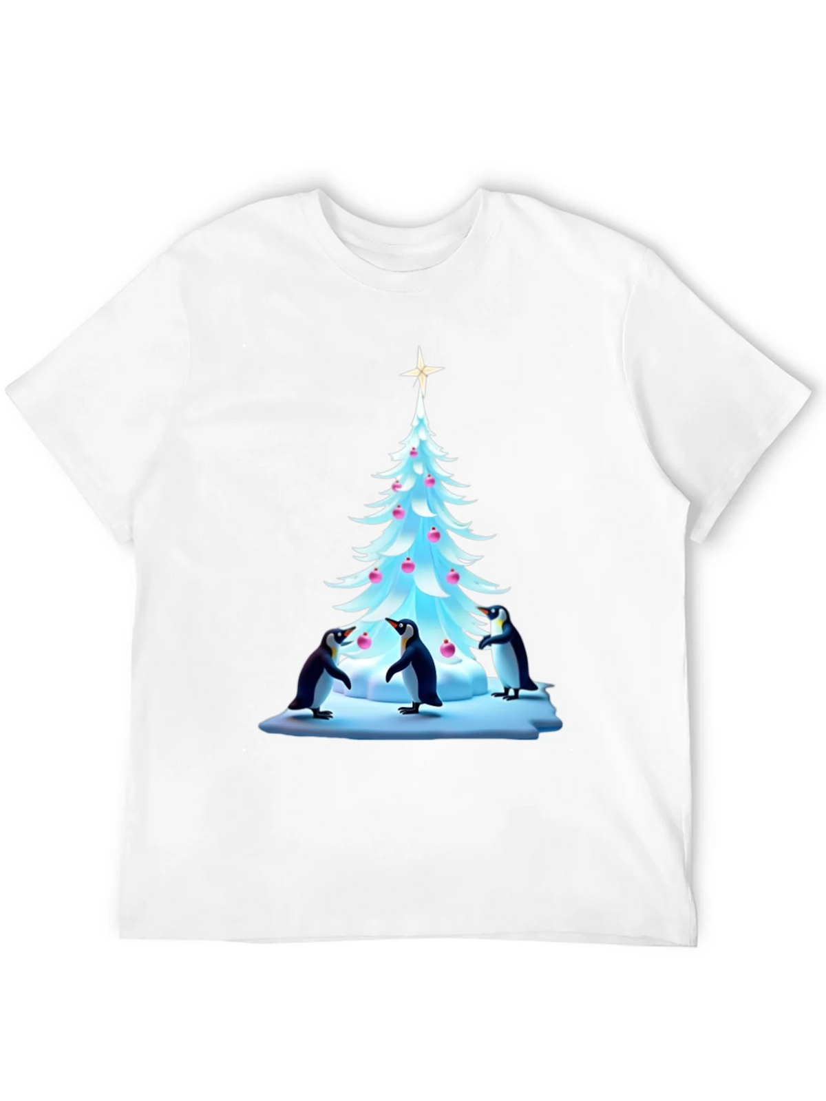 Festive Penguin Christmas Tree T-Shirt product image 3