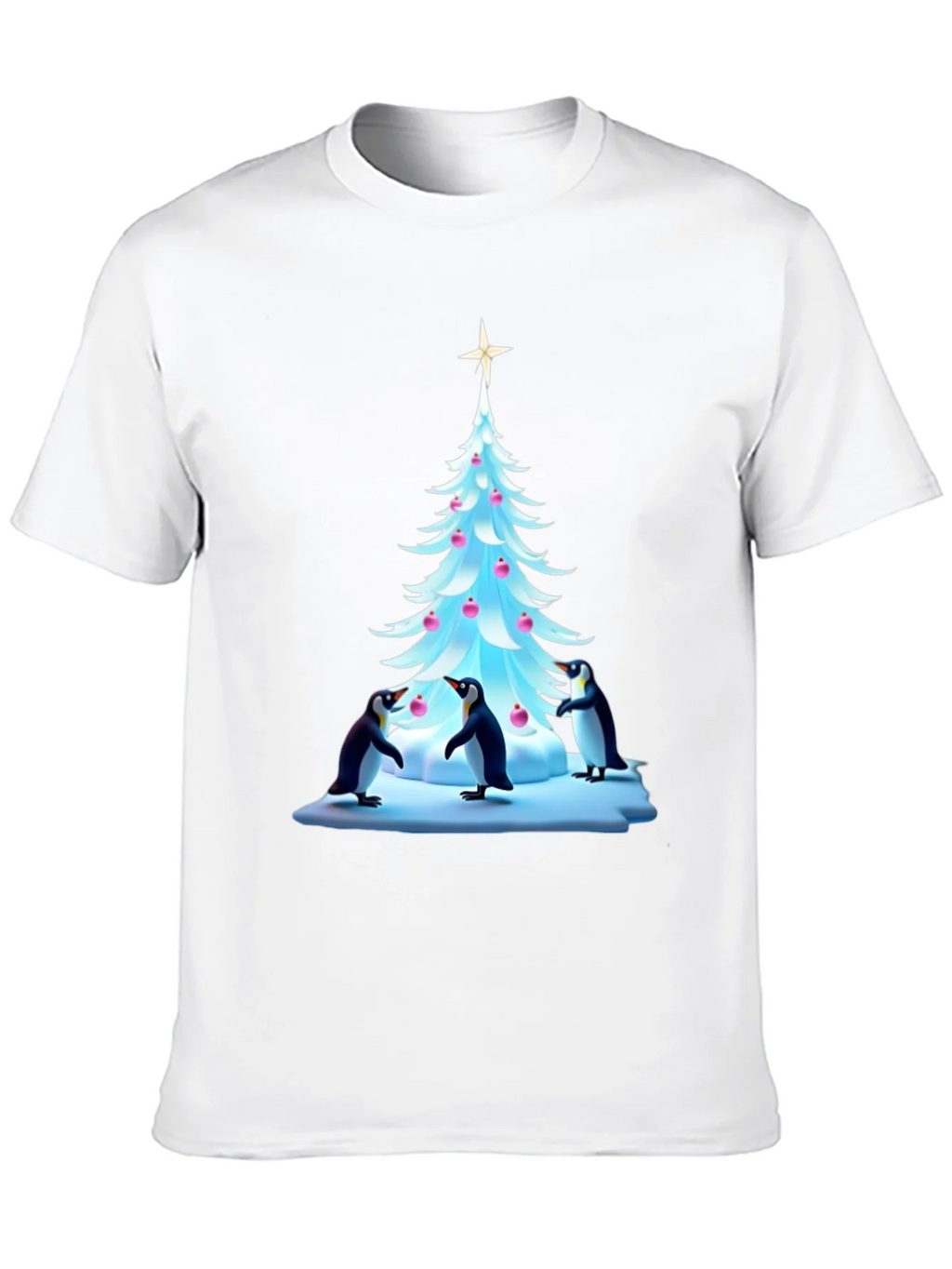 Festive Penguin Christmas Tree T-Shirt product image 12