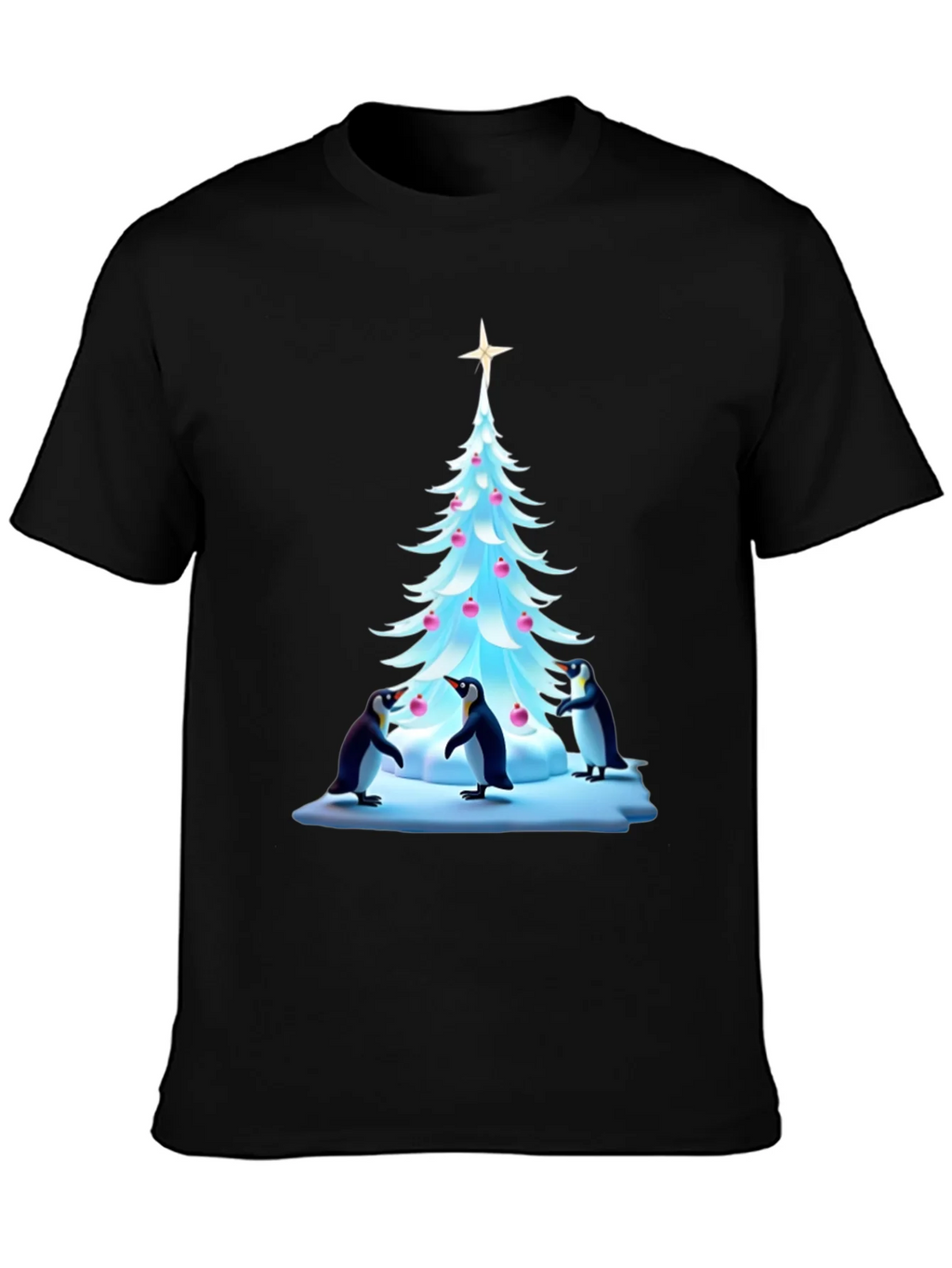 Festive Penguin Christmas Tree T-Shirt product image 6