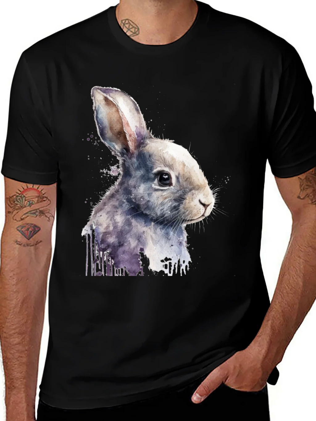 Rabbit Watercolor Graphic Tee product image 1