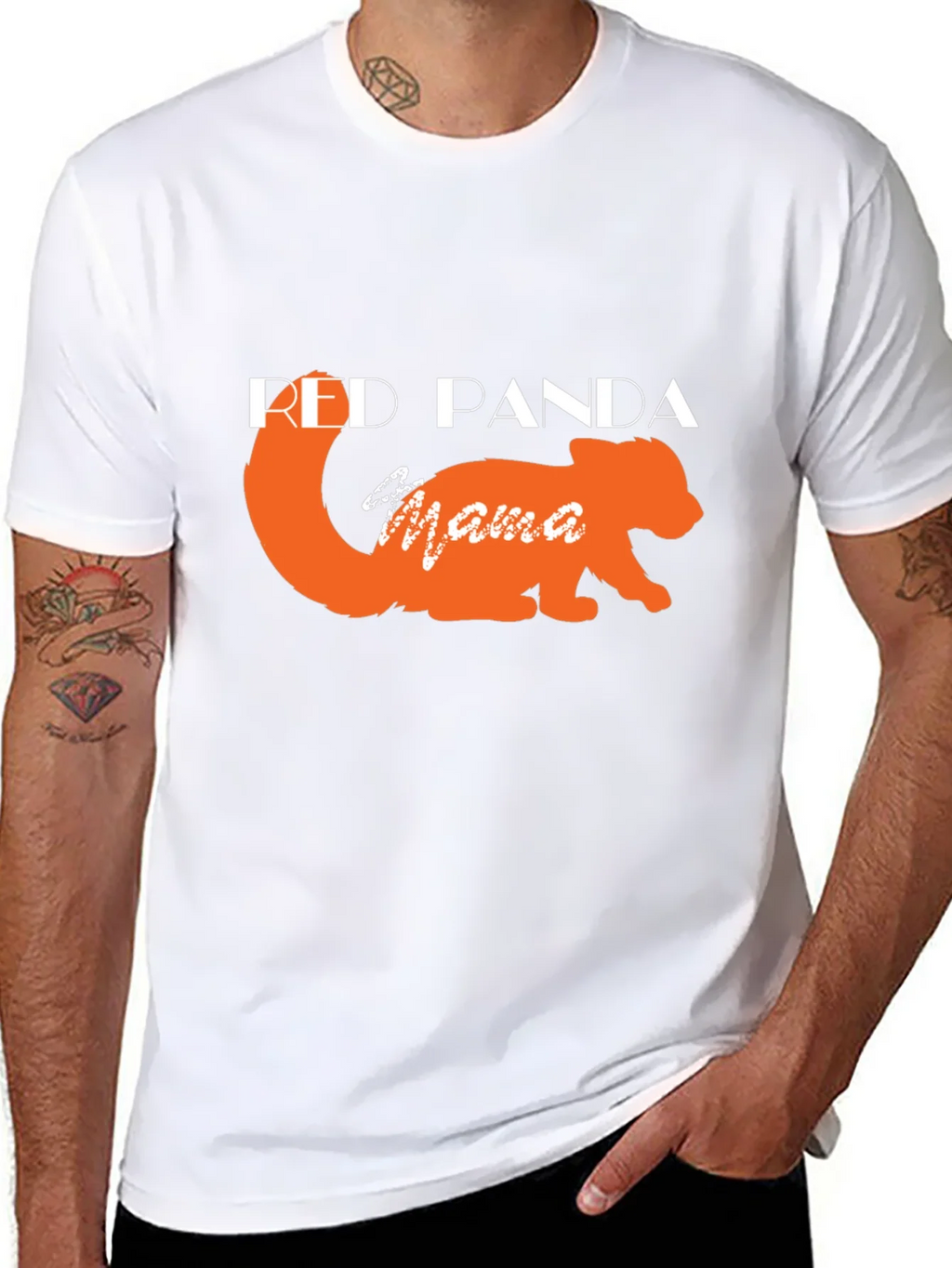 Red Panda Mama Black T-Shirt product image 10