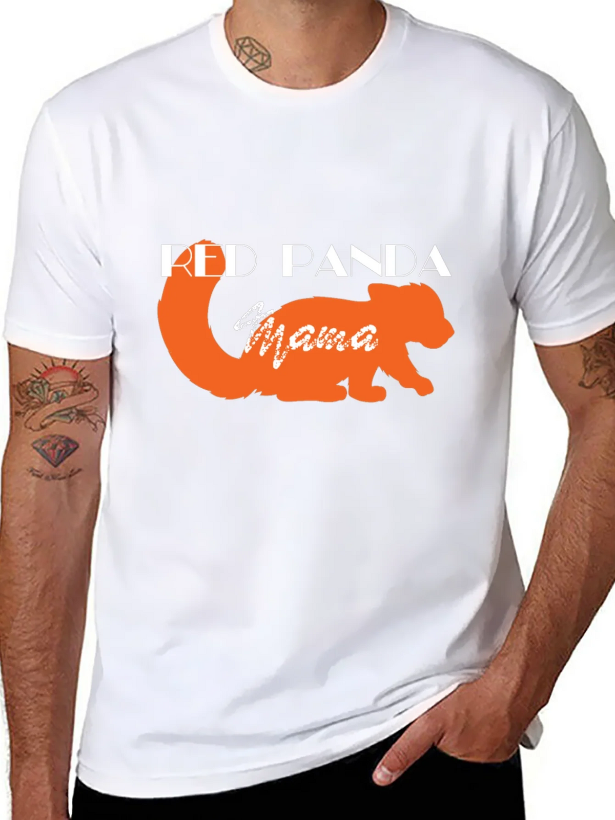 Red Panda Mama Black T-Shirt product image 10