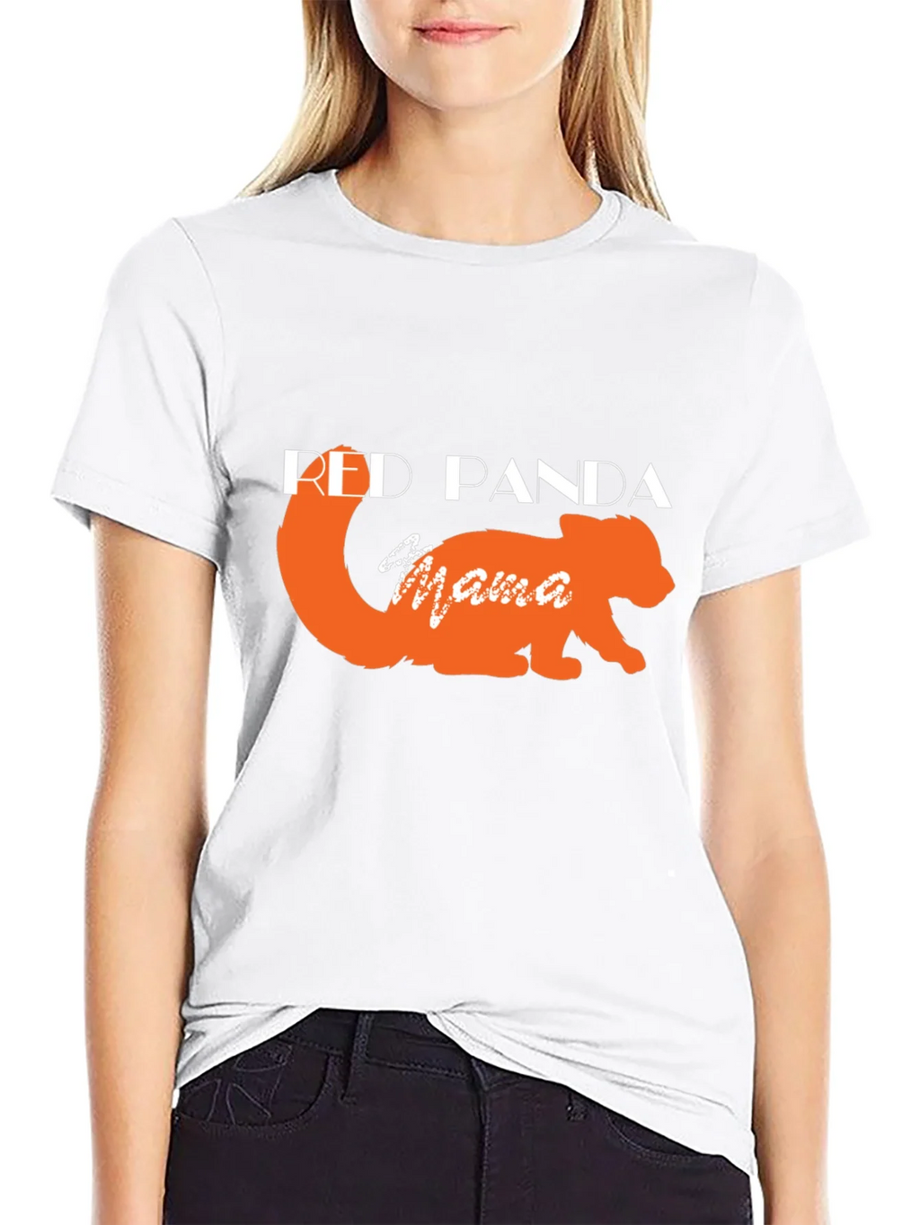 Red Panda Mama Black T-Shirt product image 11