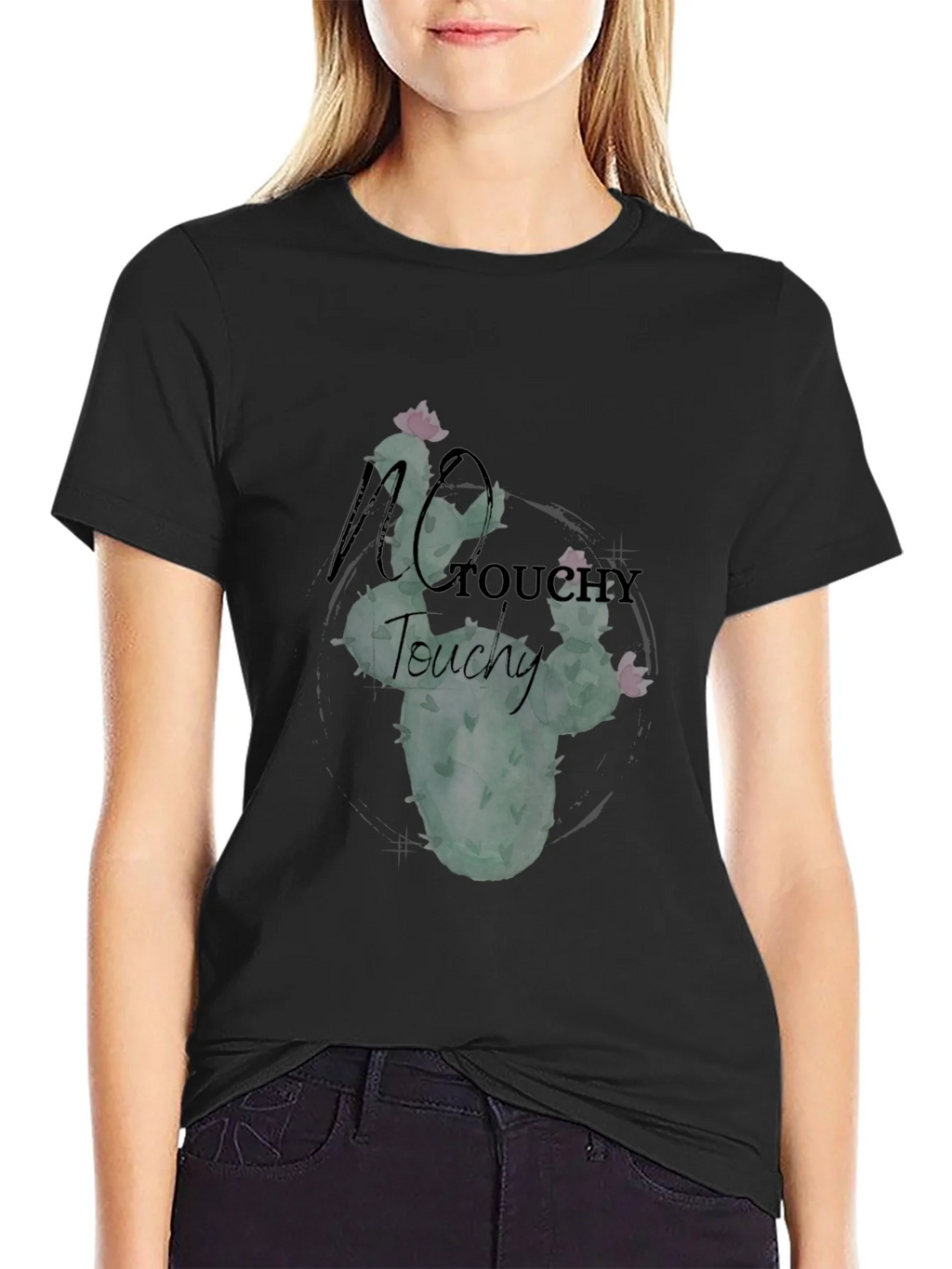 No Touchy Cactus Graphic Tee - Black product image 5