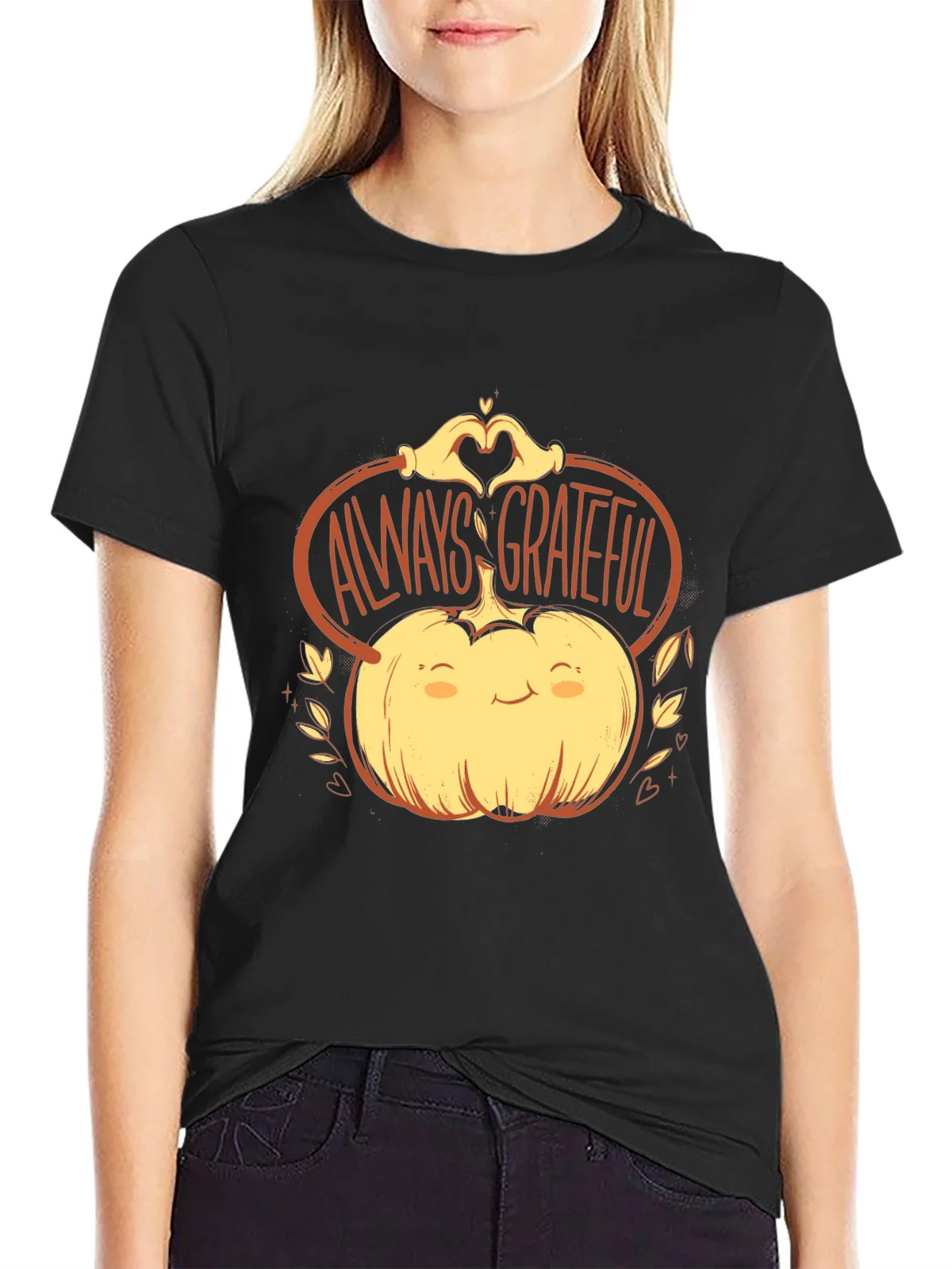 Always Grateful Pumpkin Graphic Tee - Thanksgiving product image 5