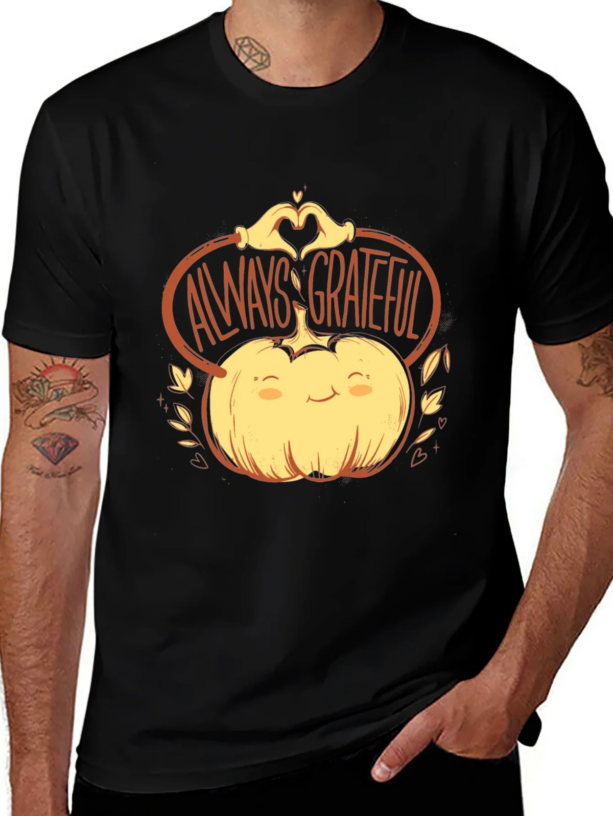Always Grateful Pumpkin Graphic Tee - Thanksgiving product image 1