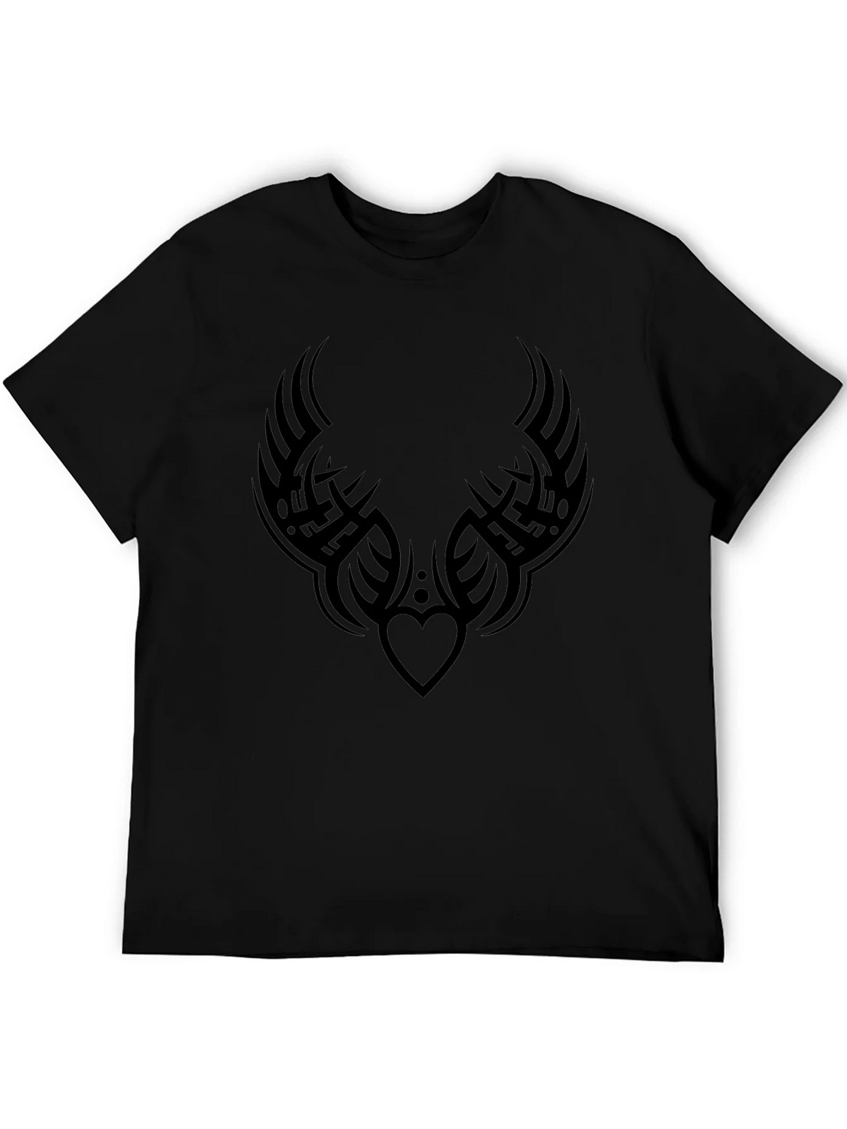 Tribal Heart Tattoo Graphic Black T-Shirt product image 8