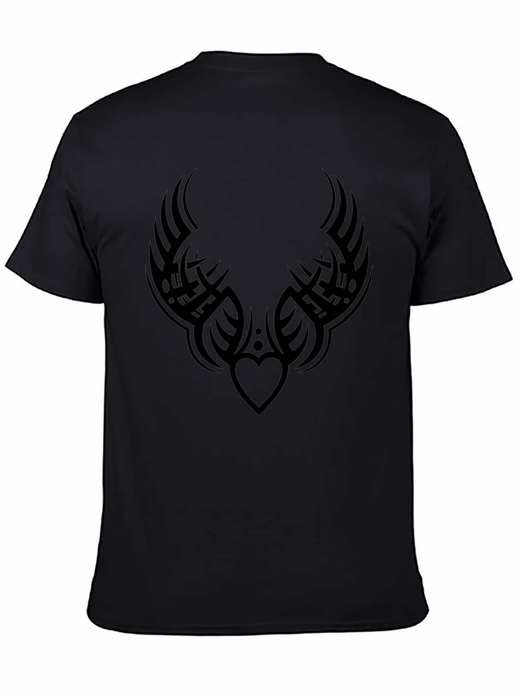 Tribal Heart Tattoo Graphic Black T-Shirt product image 7
