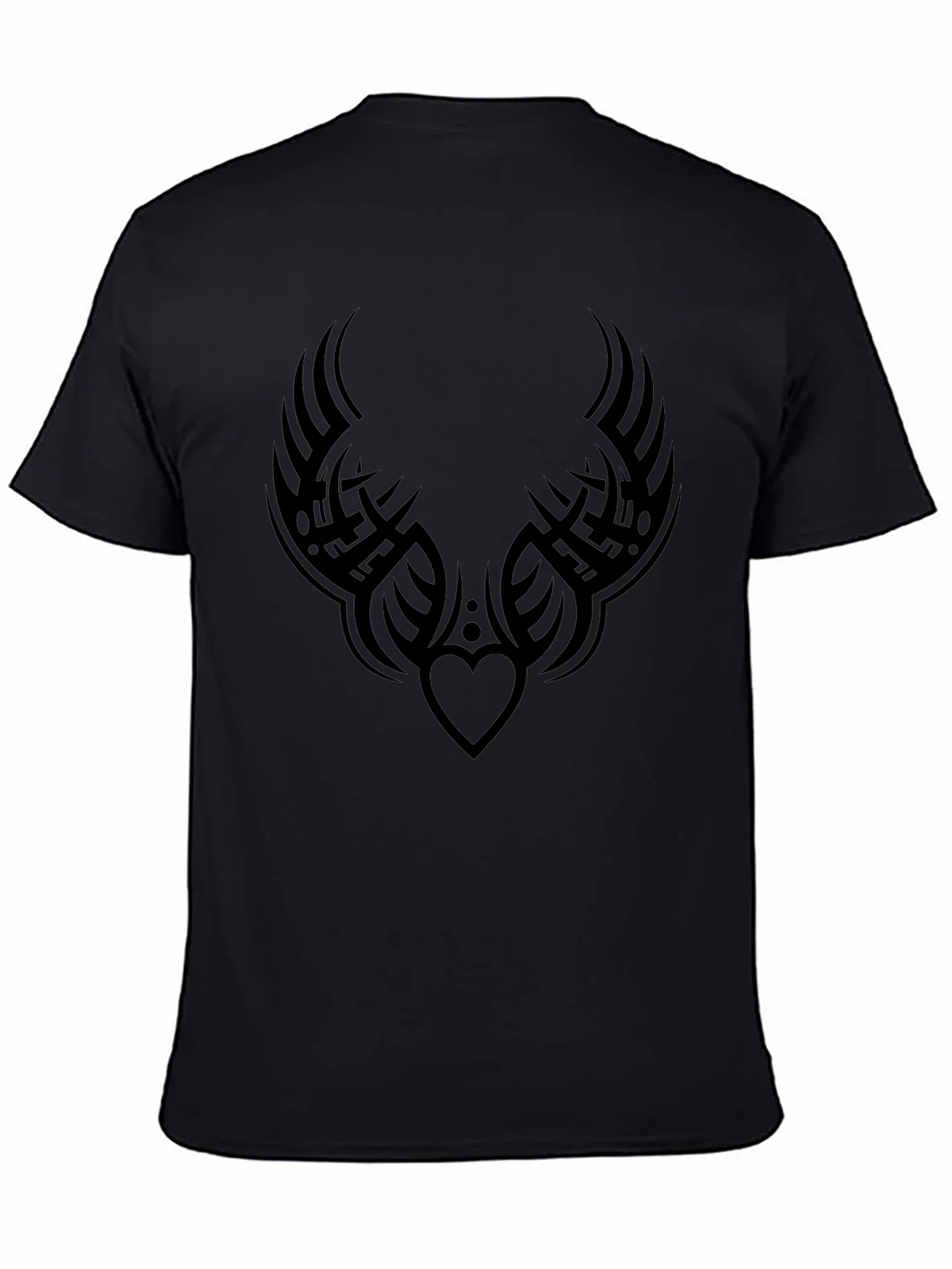 Tribal Heart Tattoo Graphic Black T-Shirt product image 7