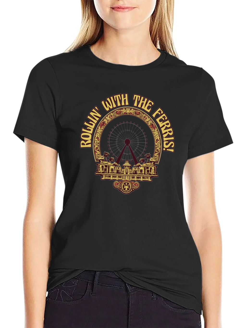 Rollin with the Ferris T-Shirt - Black Graphic Tee product image 5